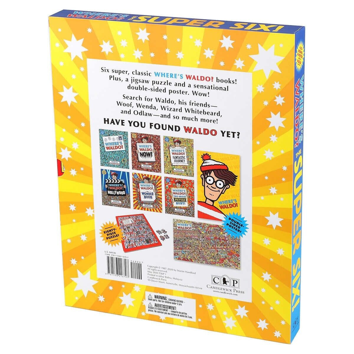 WHERE’S WALDO? THE SUPER SIX! MARTIN HANDFORD SIX BOOKS, A POSTER, AND A PUZZLE!