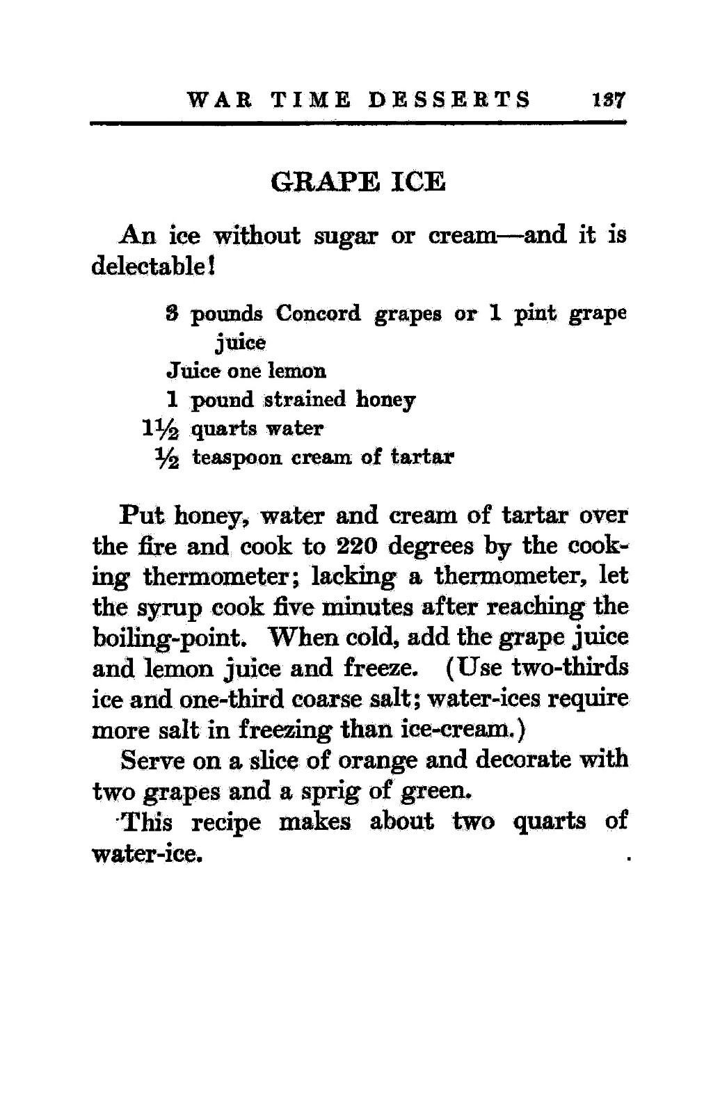 “1918” Mary Elizabeth’s War Time Recipes Cook Book 194 Pages