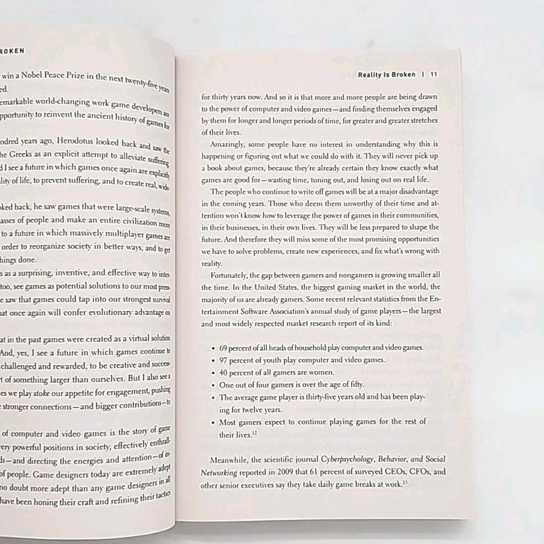 Reality Is Broken By Jane McGonigal FIRST EDITION THUS Paperback Book 2011