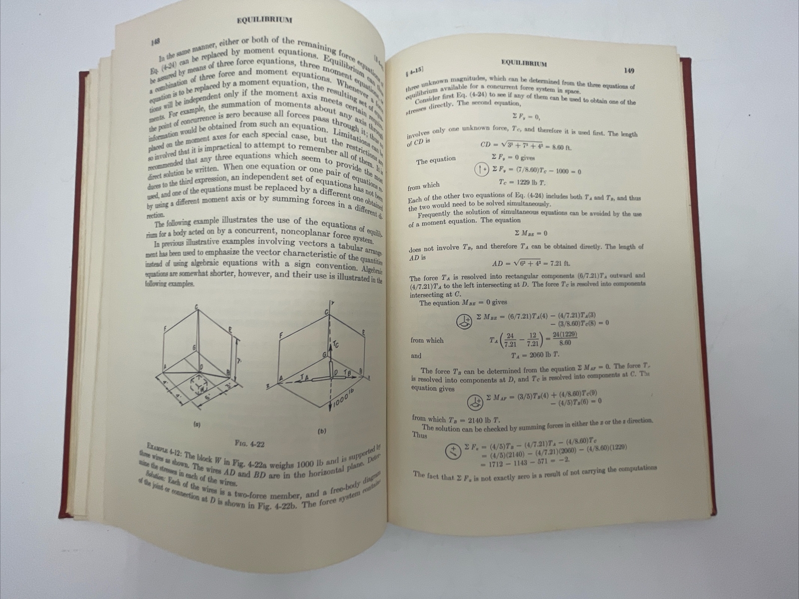 Engineering Mechanics Volume I Statics by Higdon & Stiles 1964 2nd Edition