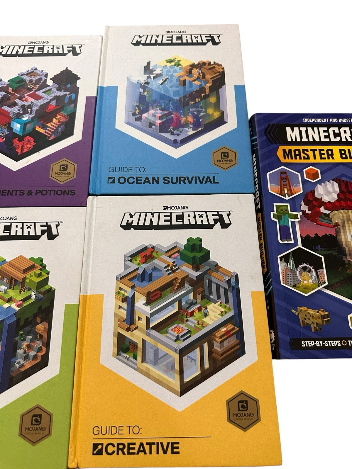 Minecraft Mojang 6 Hardcover Guides Master Builder Softcover 3- First US Edition