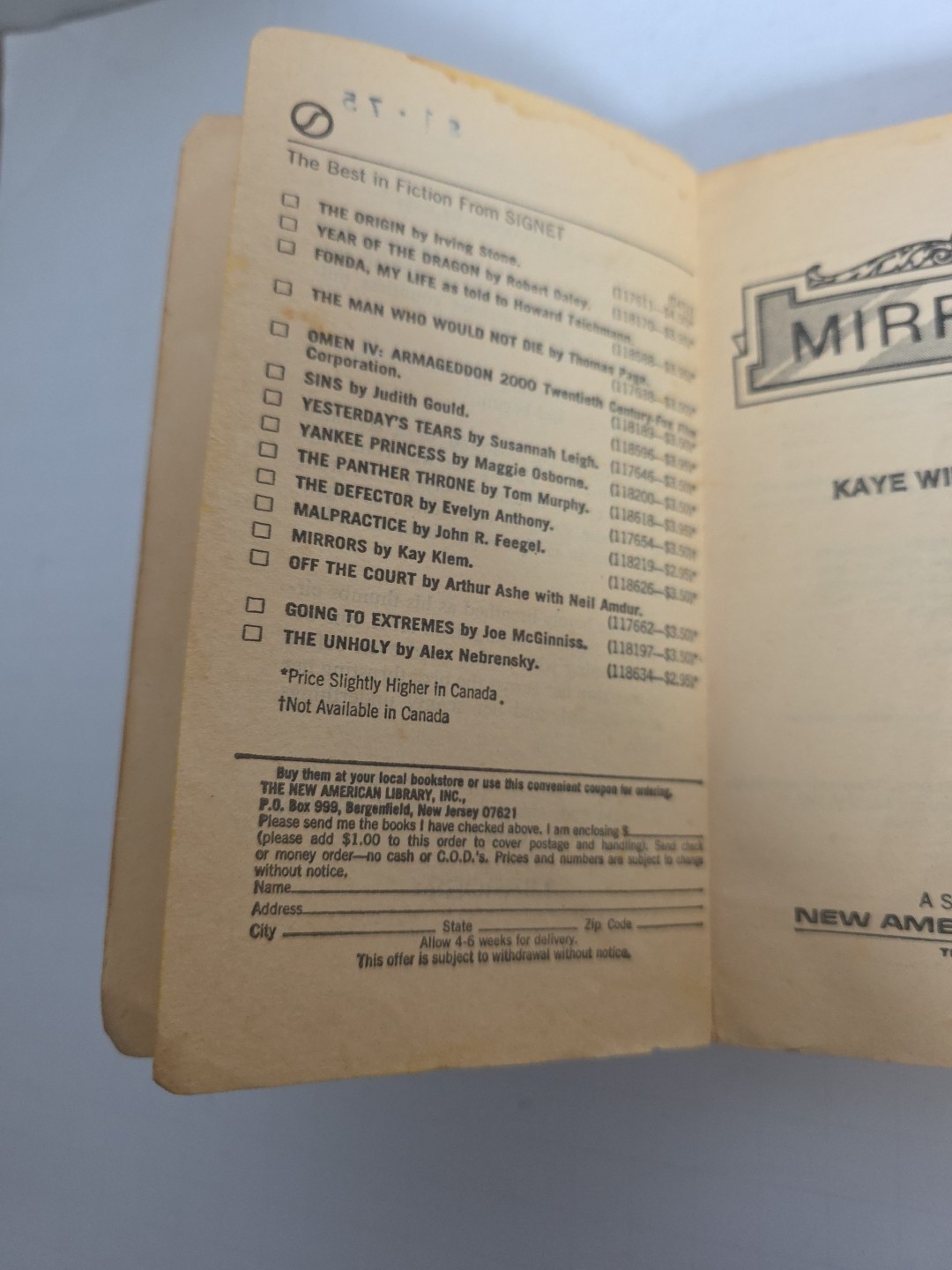 mirrors book by kaye wilson klem Signet Soft Cover