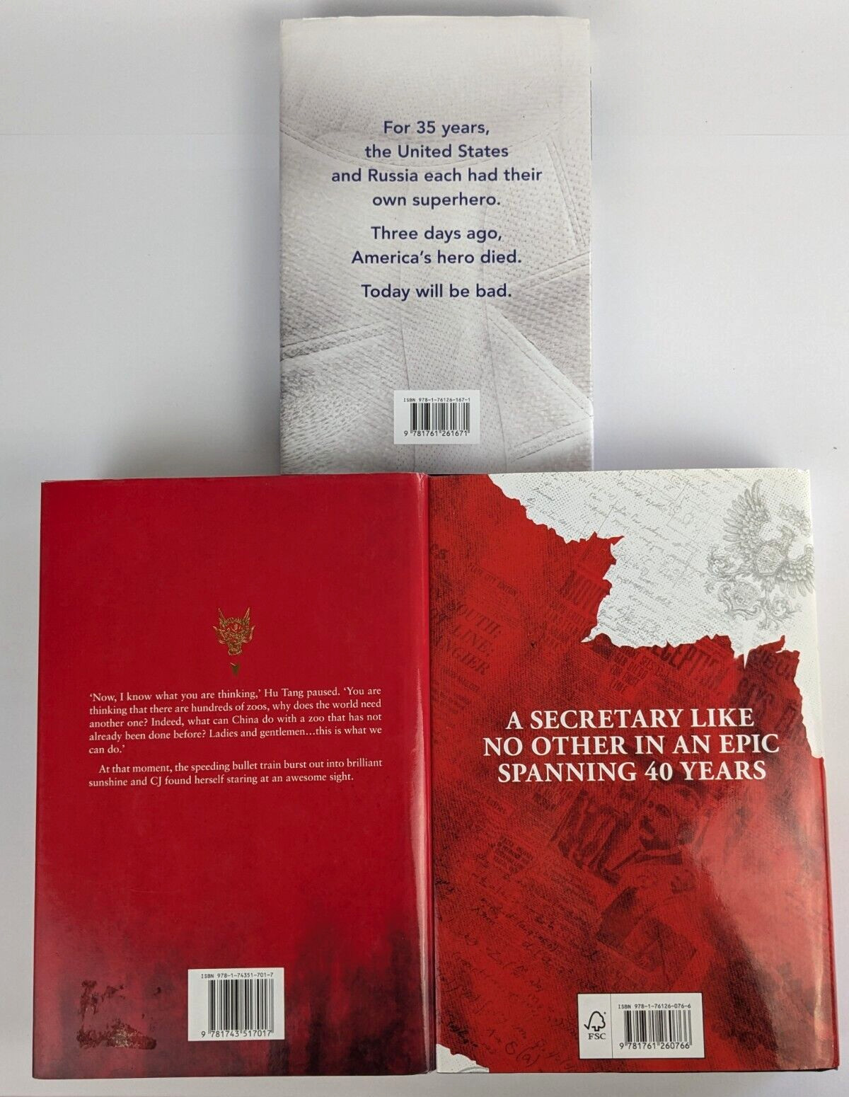 Matthew Reilly Hardcover x 3 Mr Einstein’s Secretary Great Zoo of China Cobalt