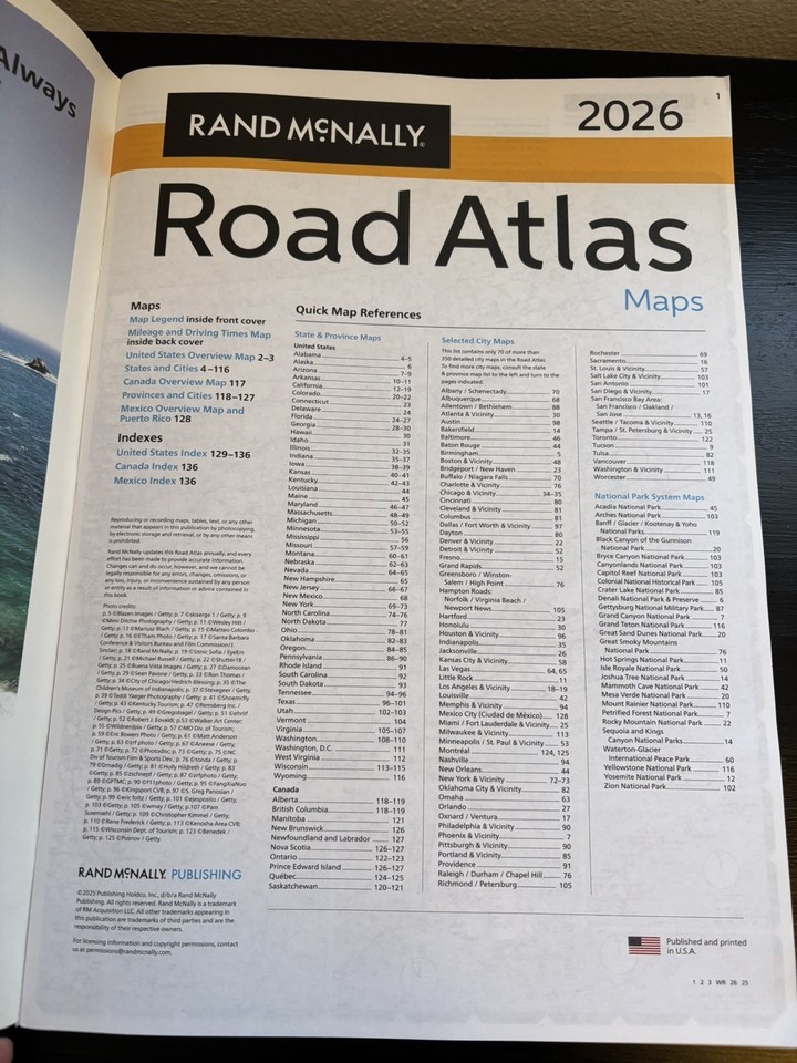 Rand McNally Made in USA 2026 America’s #1 Road Atlas Maps 15.5″ x 11″ NEW