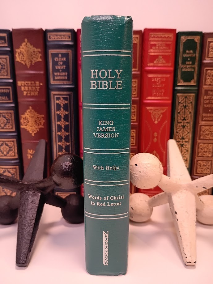Holy Bible KJV King James Version Red Letter Teal Leathersoft Zondervan Helps VG