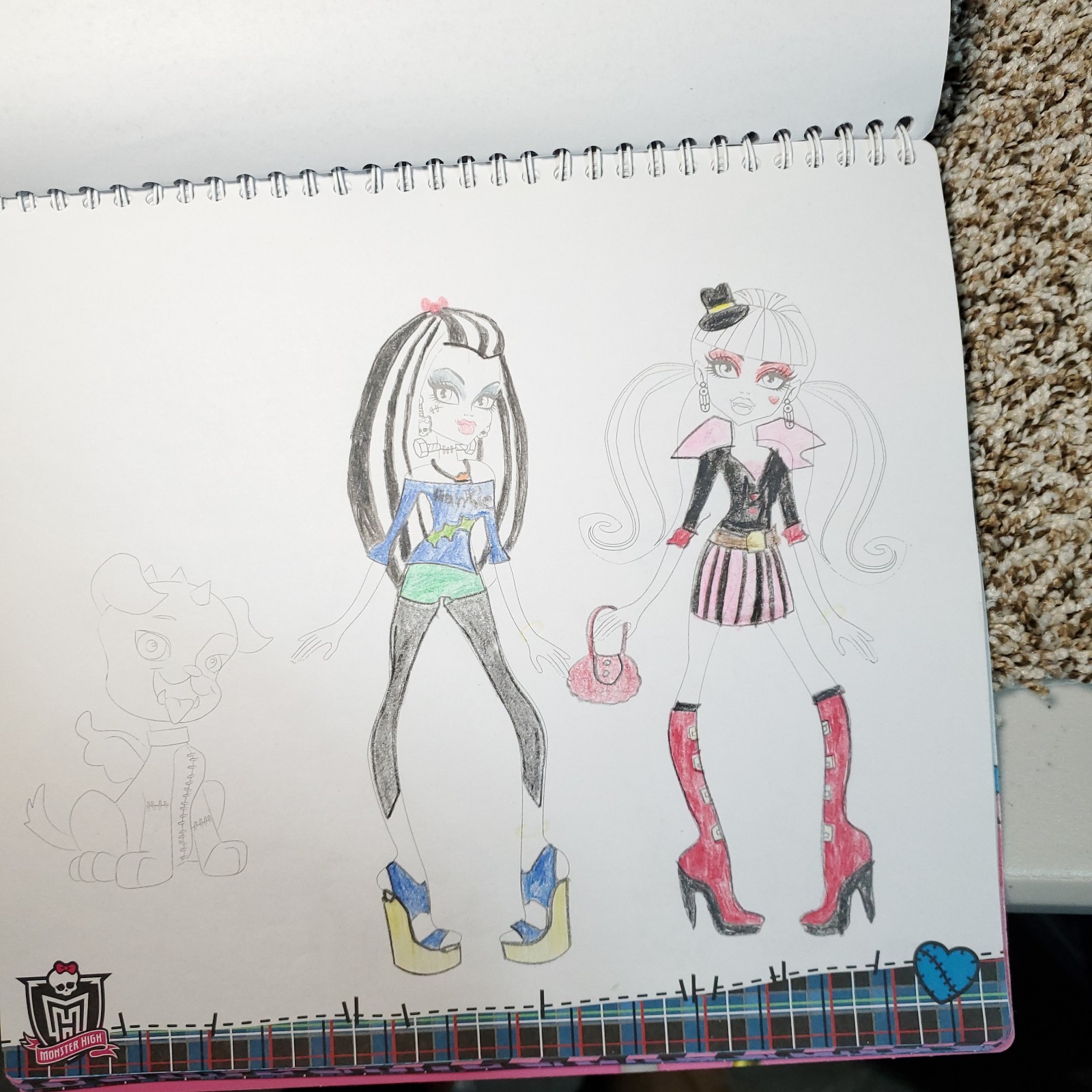 Monster High Monster Fashion Sketch Portfolio 34 Sketch Sheets Sticker Stencils