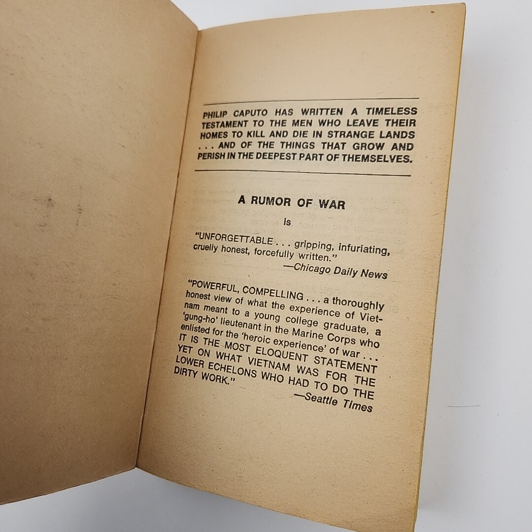 A Rumor of War by Philip Caputo (1978, Mass Market)