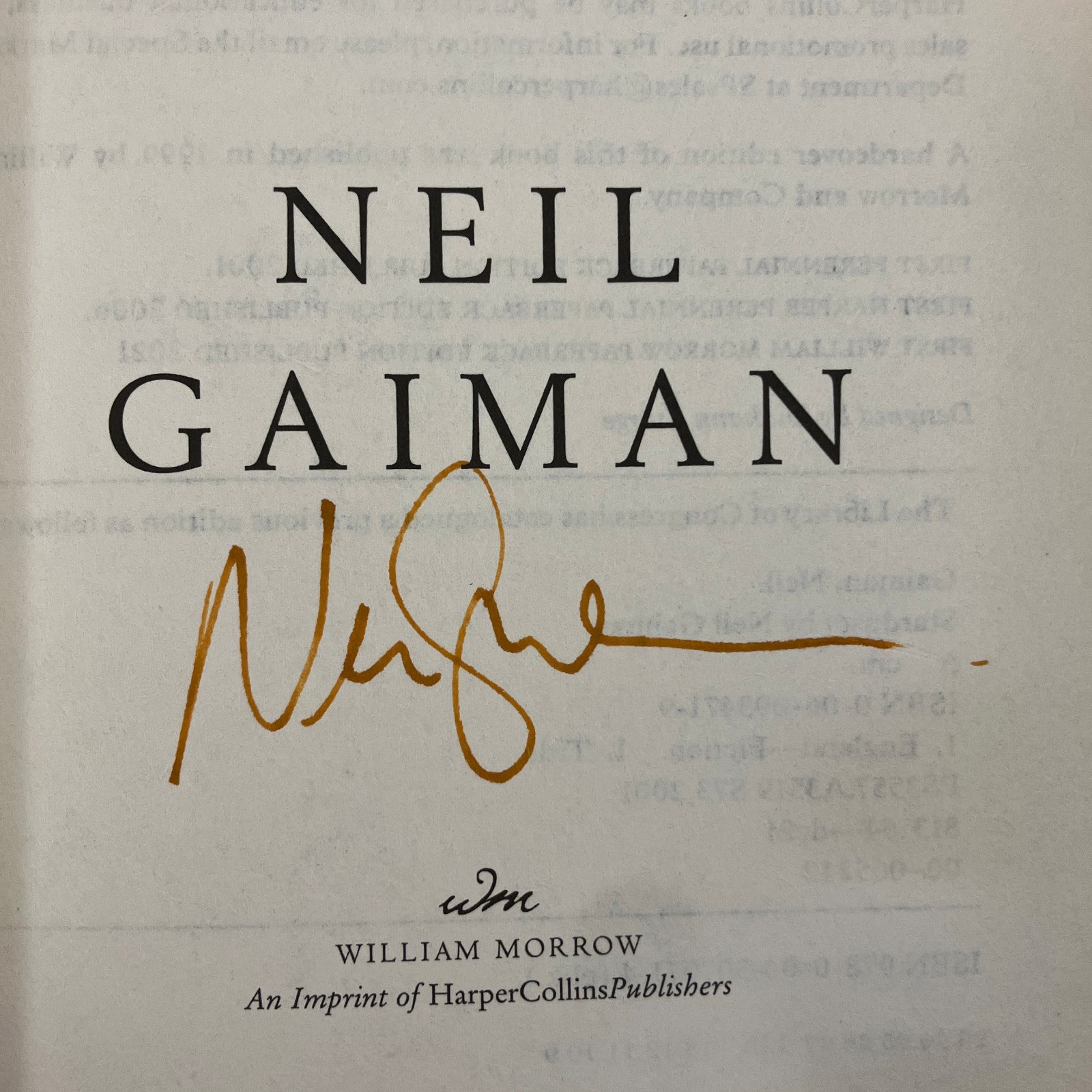Stardust Neil Gaiman SIGNED William Morrow 2021 Fantasy Trade Paperback Novel