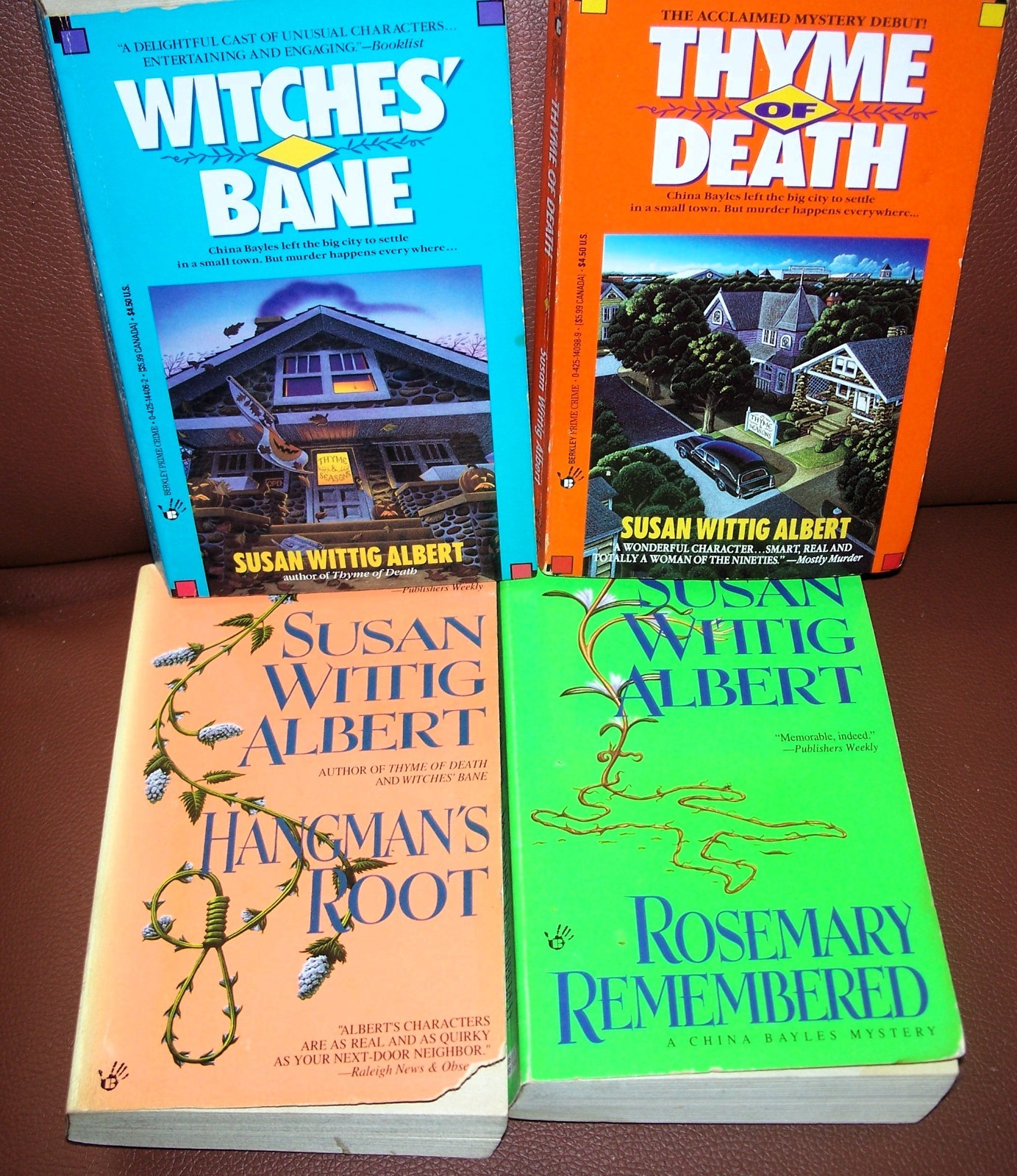 Susan Wittig Albert PB Book LOT China Bayles Mysteries THYME DEATH Witches Bane