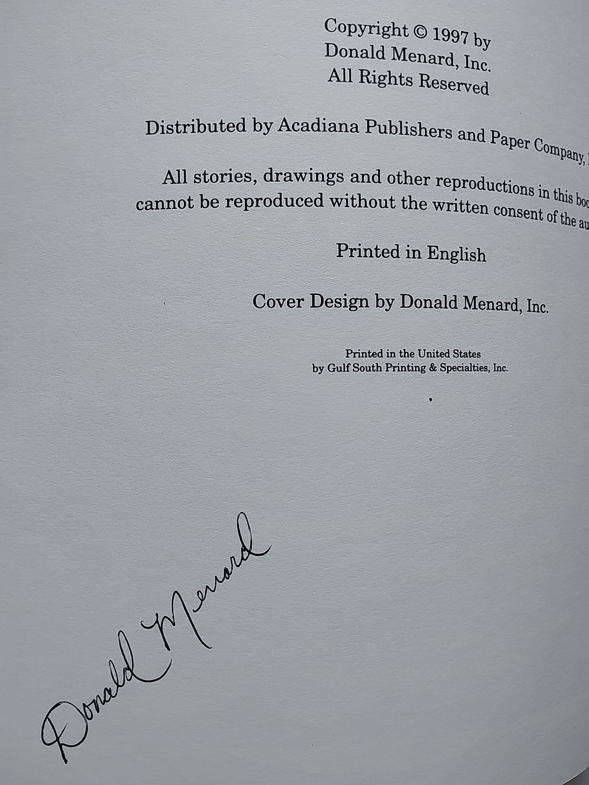 The Untold Story Of Hurricane Audrey Signed Donald Menard (490)