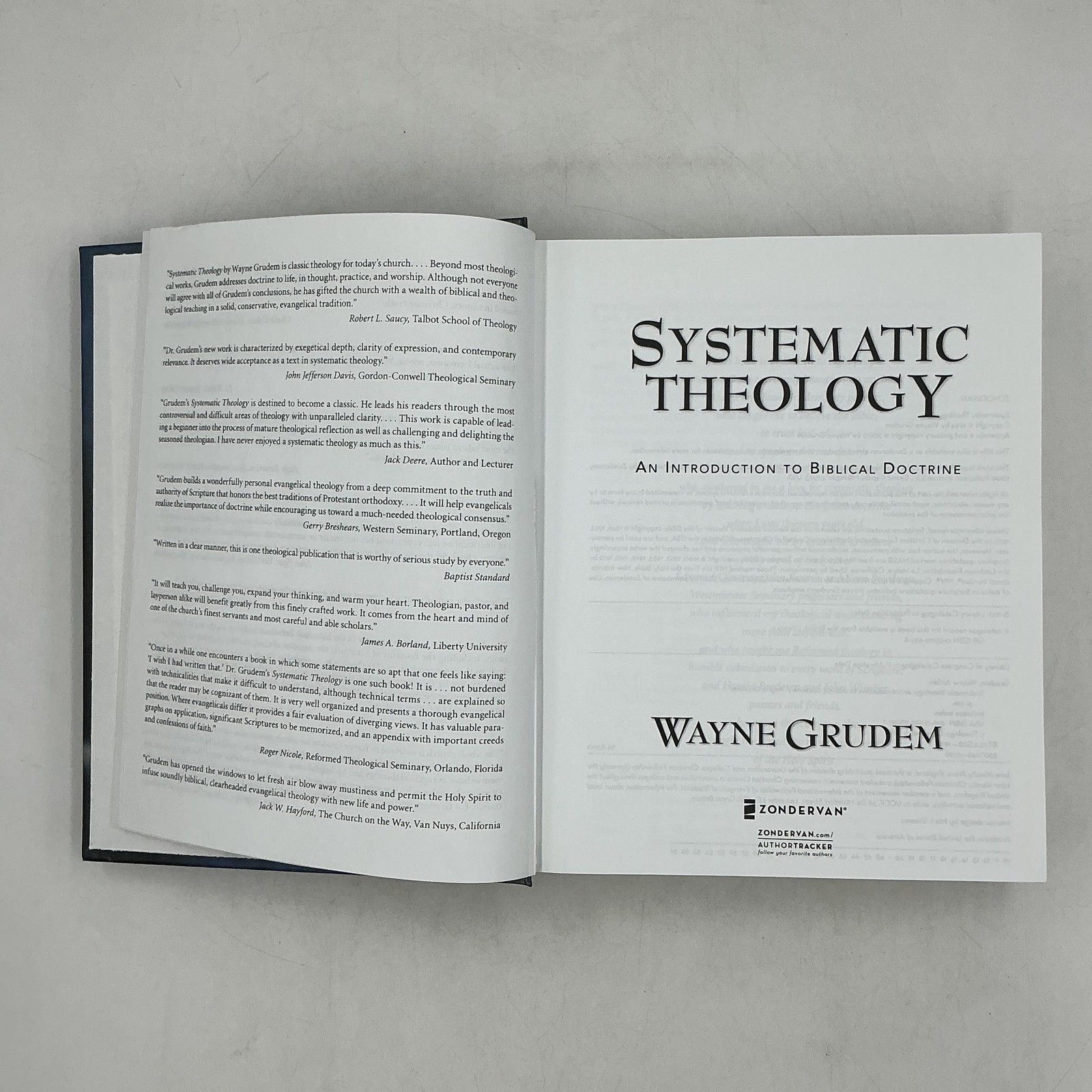 Systematic Theology An Intro Wayne Grudem 1994 Blue HC Zondervan Dust Jacket