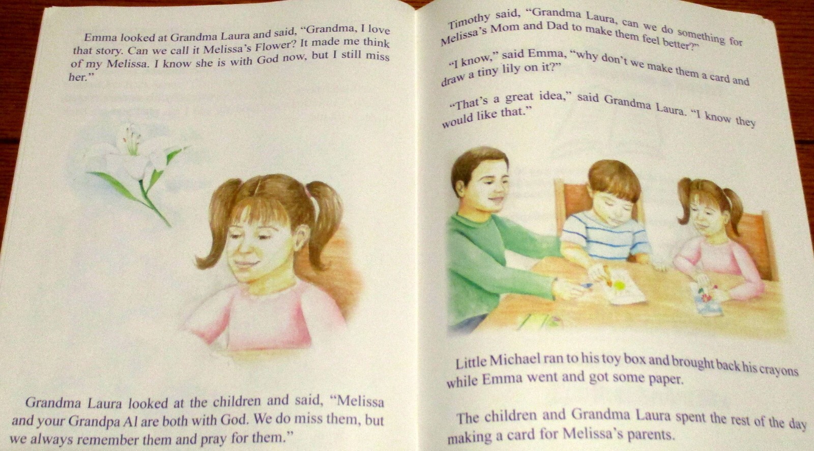 2012 Melissa s Flower “A Grandma Laura Story” SIGNED First Printing 18 Pages