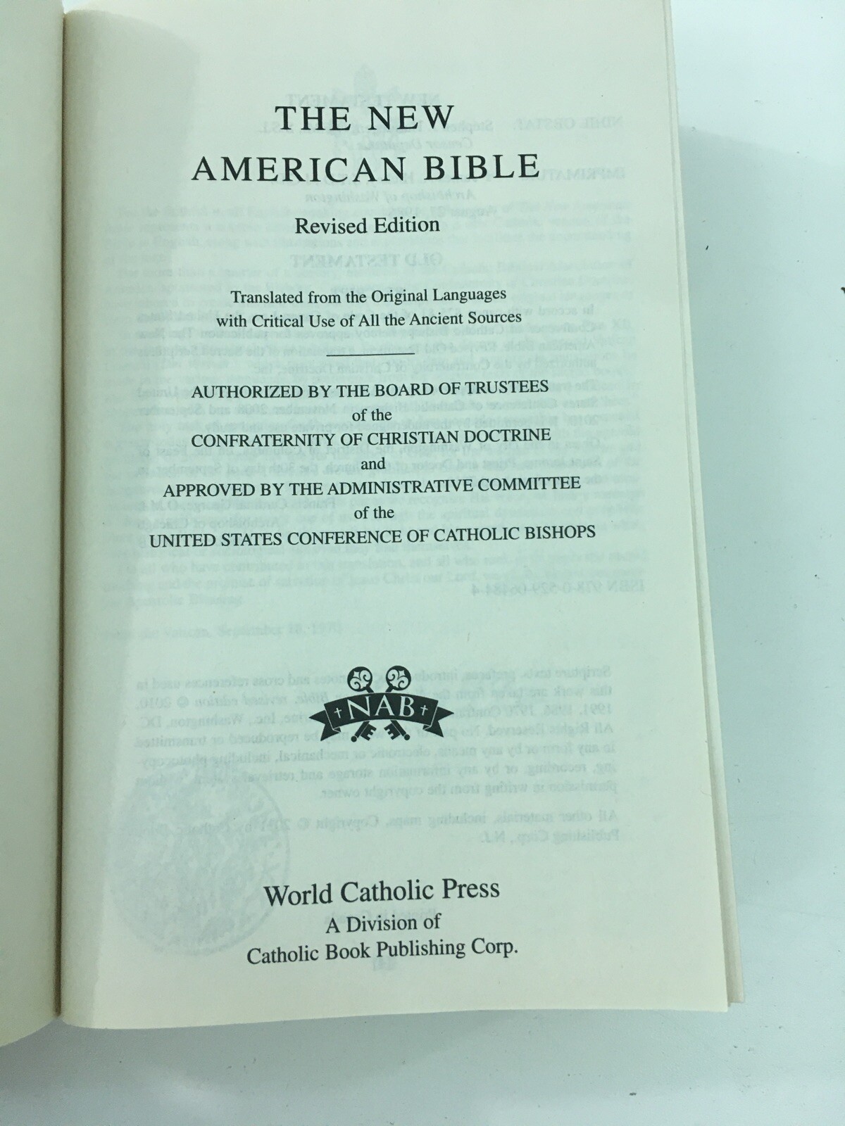 The New American Bible – World Catholic Press (1990, Paperback)