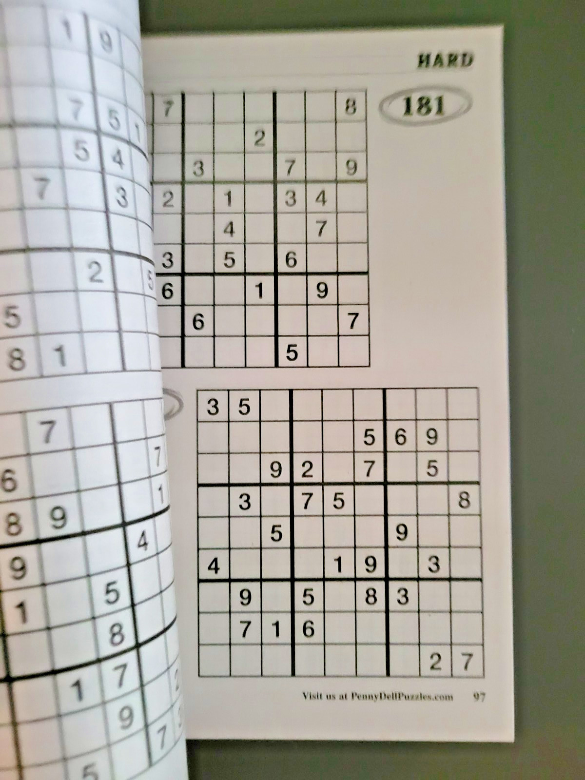 Lot of 3 SUDOKU Puzzle Books by Dell -Top Choice-Totally-Original – 450+ Puzzles
