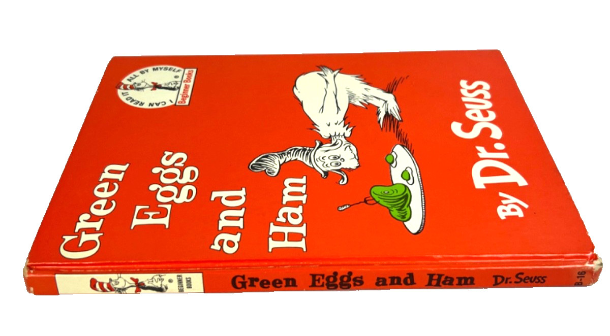 GREEN EGGS AND HAM Dr. Seuss Hardcover Book/Jacket 1960 First Edition 62 Pages