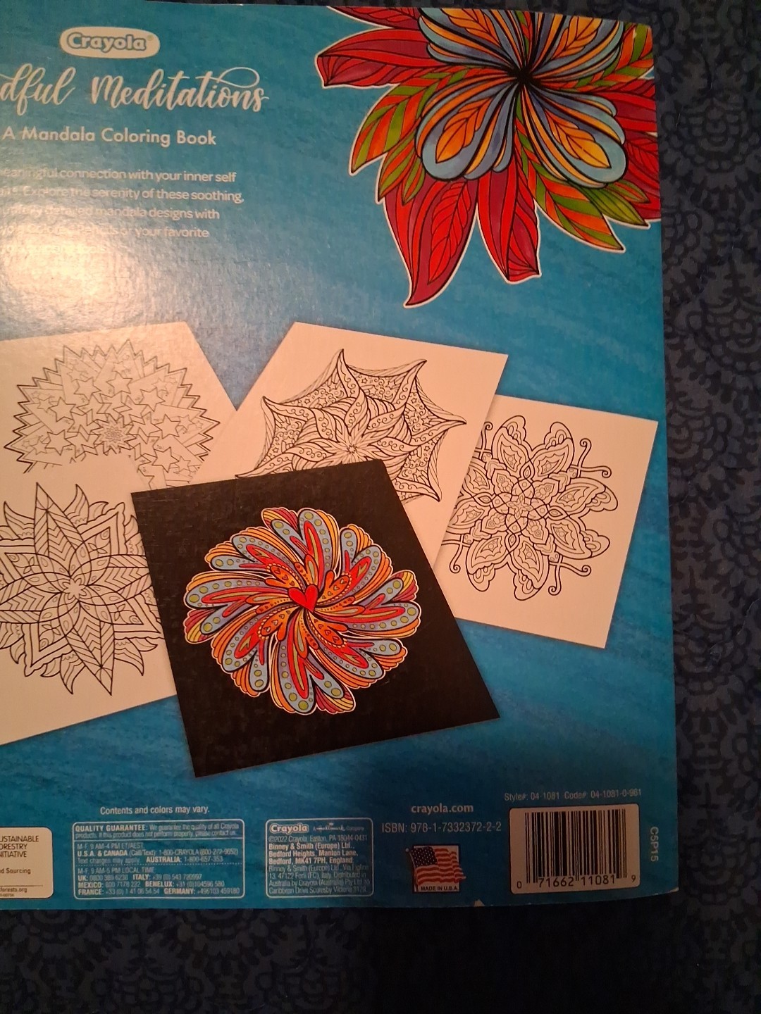 Crayola Mindful Meditations A Mandala Coloring Book (Paperback, 2022) Adult Colo