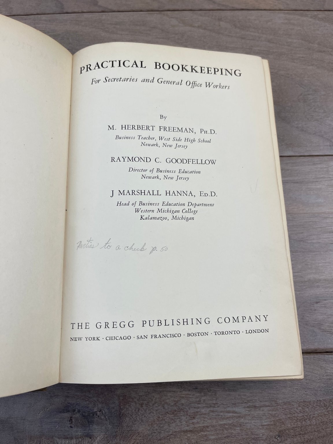 Practical Bookkeeping Freeman Goodfellow Hanna 1943 1st Ed Gregg Publishing