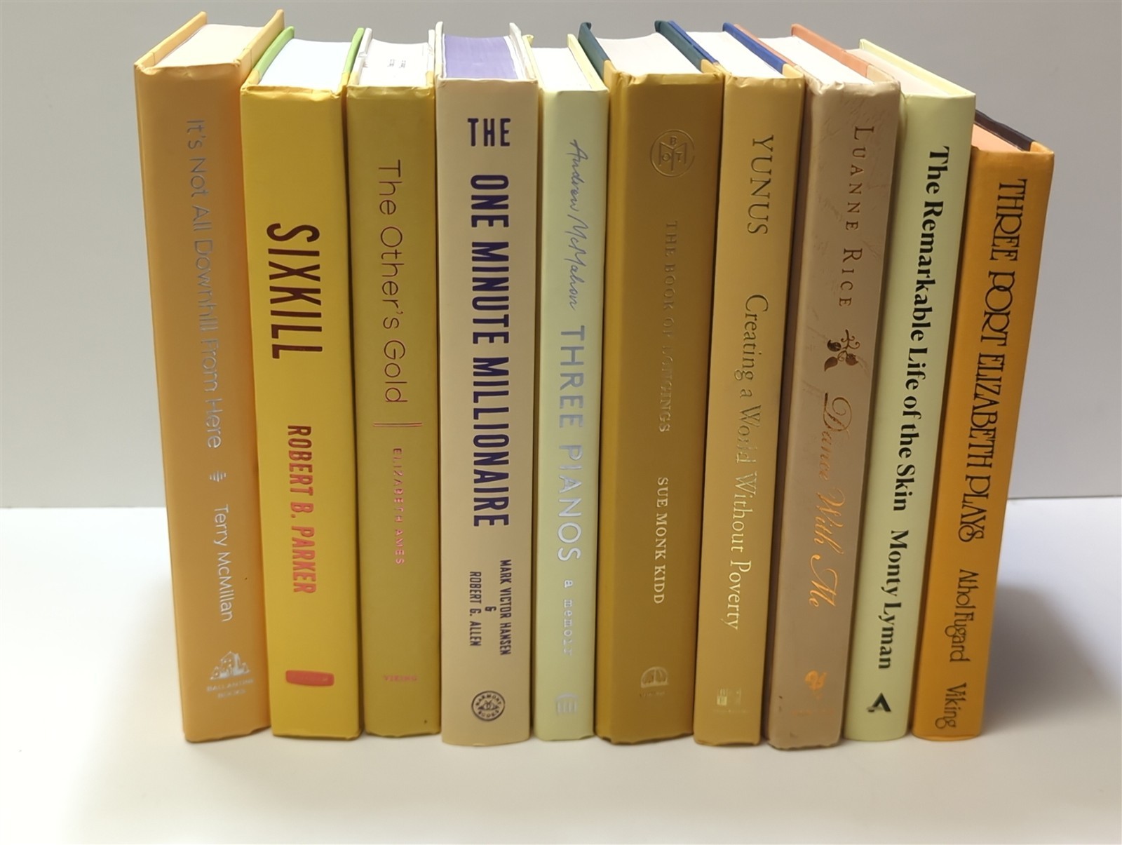 Random Lot 10 YELLOW Staging, Decor, Prop, Beautiful HC books-lettering varies