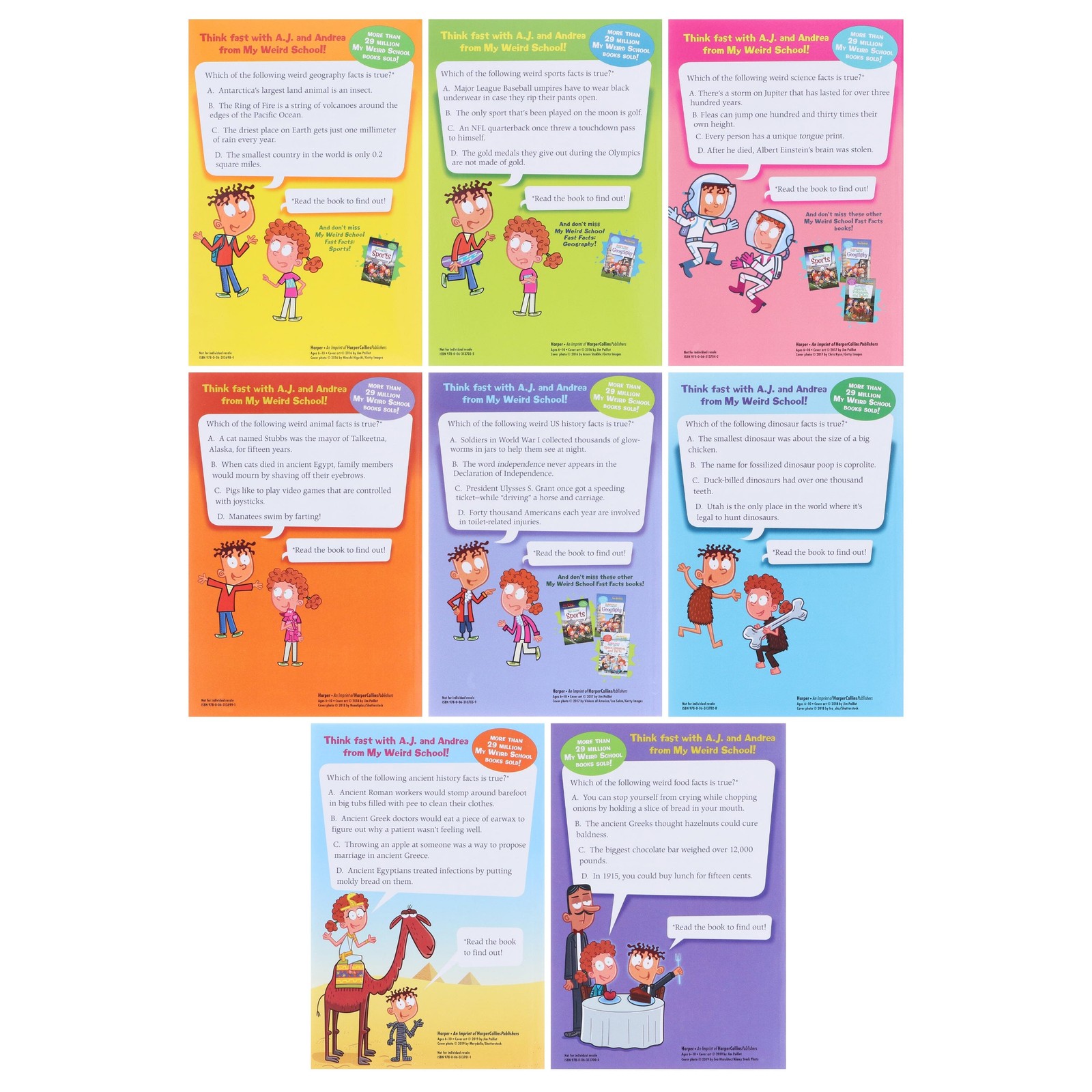 My Weird School Fast Facts By Dan Gutman: 8 Books Box Set – Ages 6-10 – PB