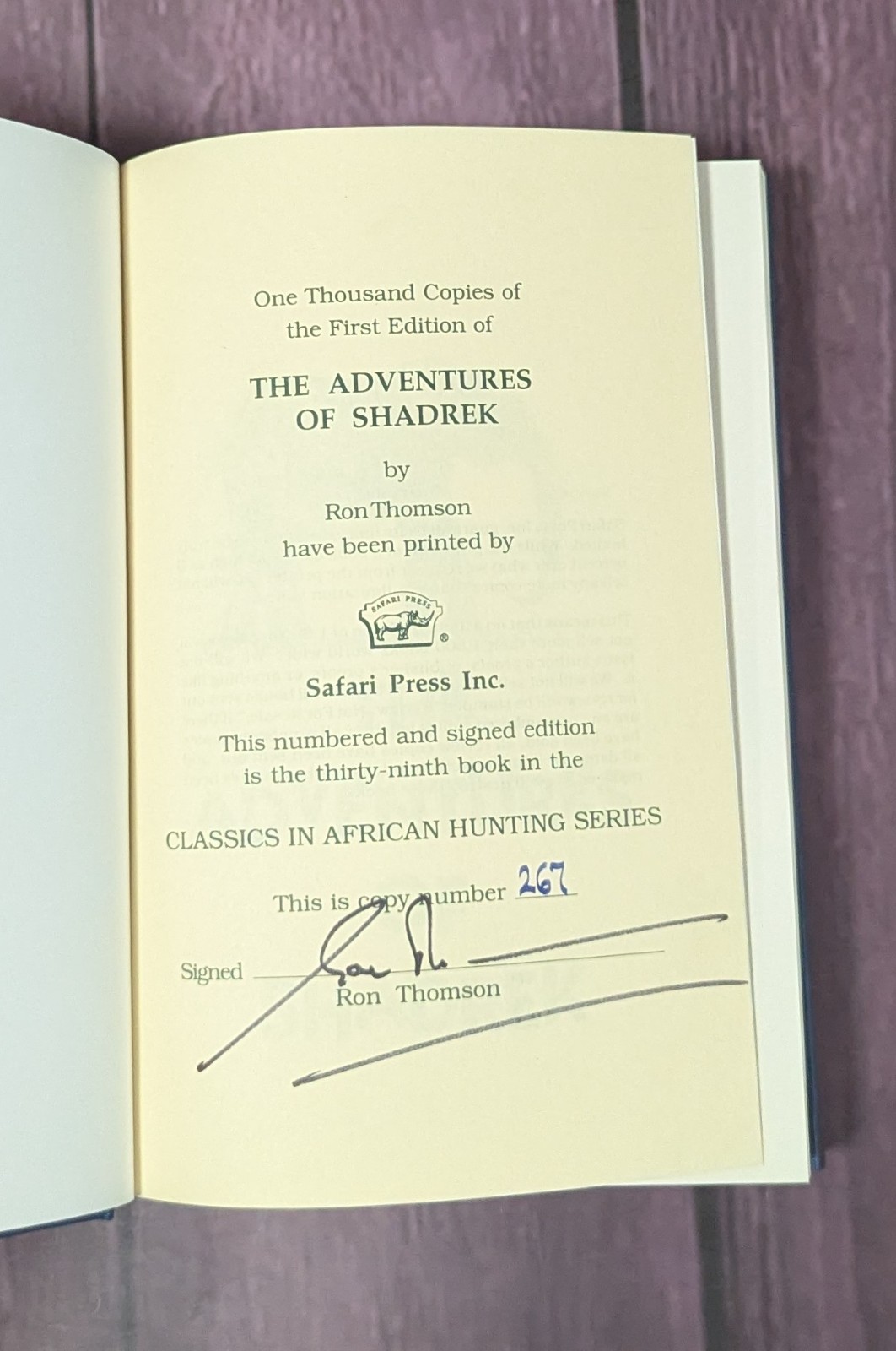 Adventures of Shadrek Infamous Elephant Poacher – Signed Ltd #267/1000 Slipcase