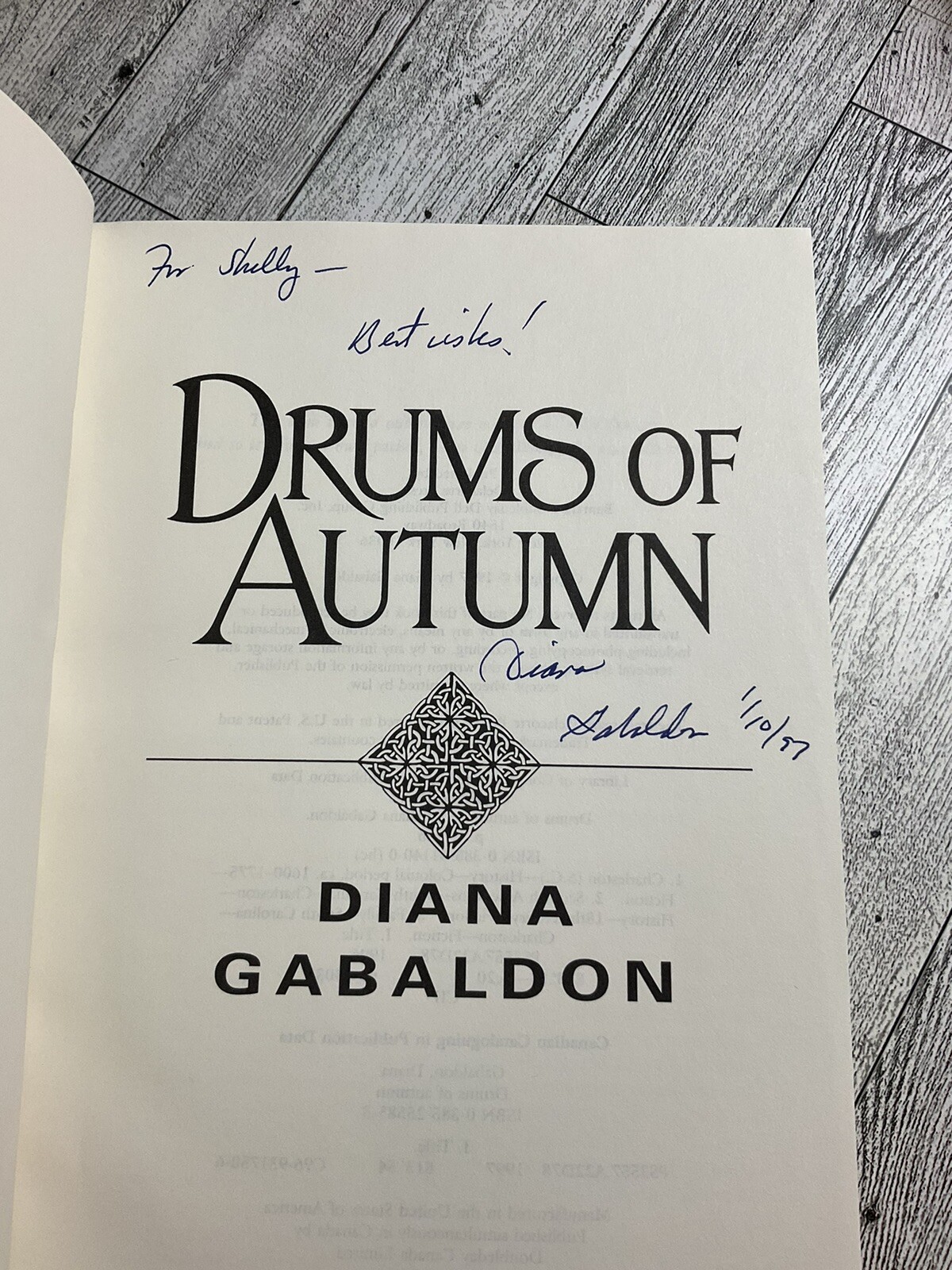 Drums of Autumn Diana Gabaldon – First Edition – Signed