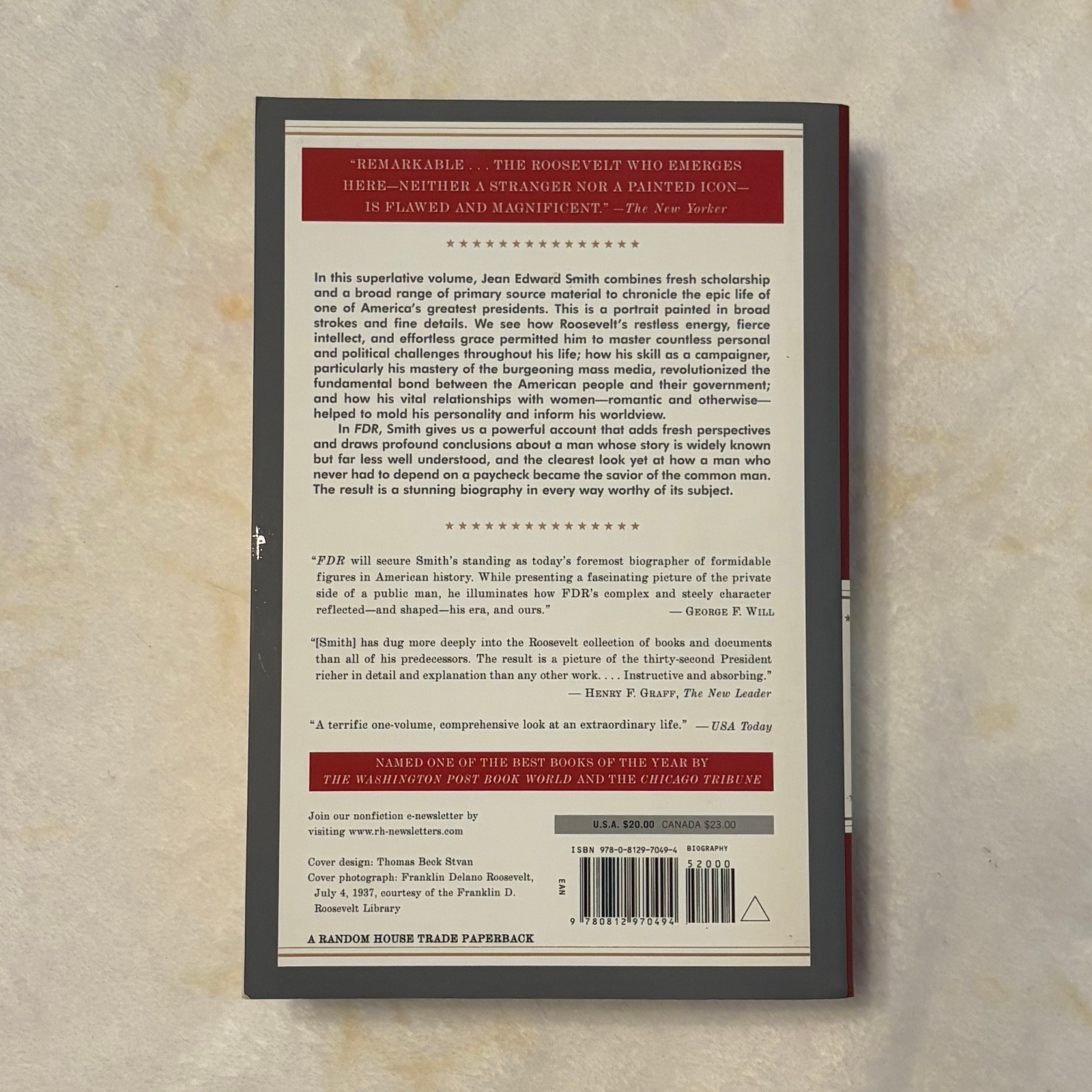 FDR by Jean Edward Smith (2008) | Franklin D. Roosevelt Biography Paperback