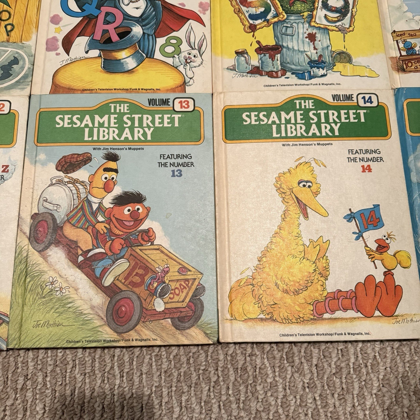 Vintage Sesame Street Library Books Set Vol 1–15 CTW Funk Wagnalls 1970s