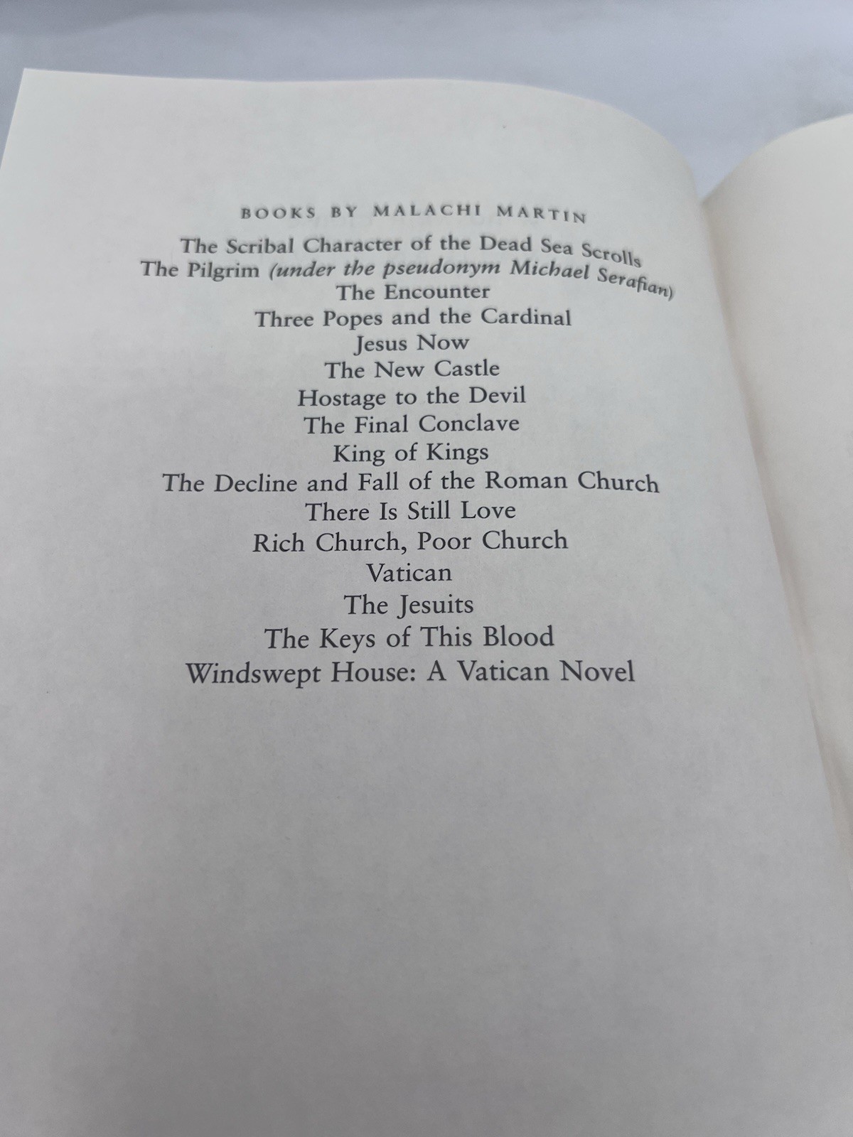 Windswept House by Malachi Martin (TRUE 1st Print) 1st Print Malachi’s Last Book