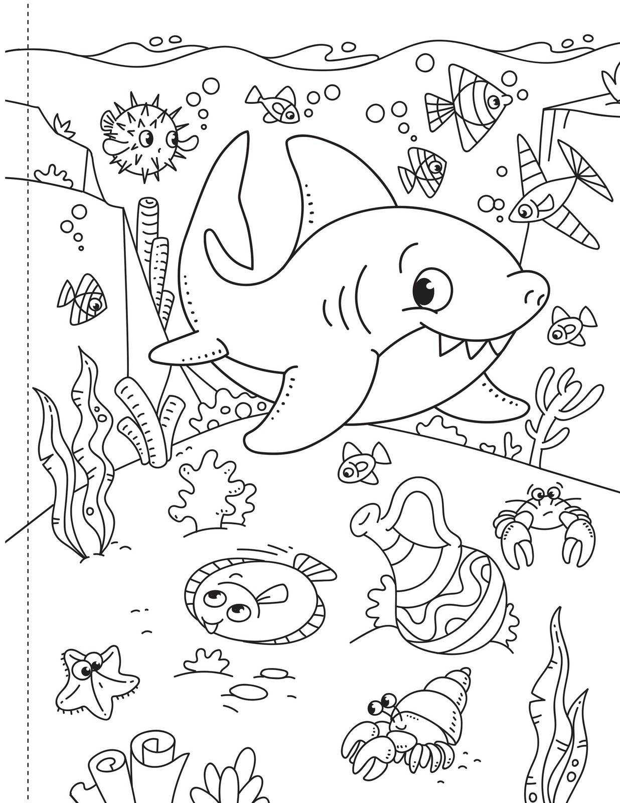 Under the Sea Coloring Book – 35 simple and bold designs for kids….