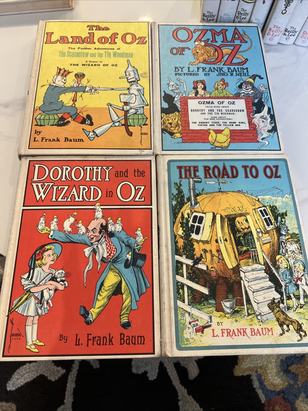 Wizard of OZ L. Frank Baum 14 Books Hardcover Reilly & Lee White Edition 1960’s!