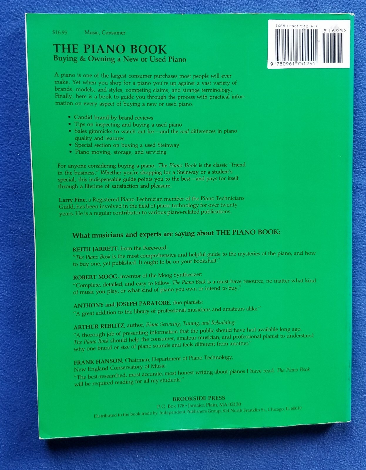 Larry Fine- Piano Book: Buying Owning New or Used 3rd ed 194 pages with index