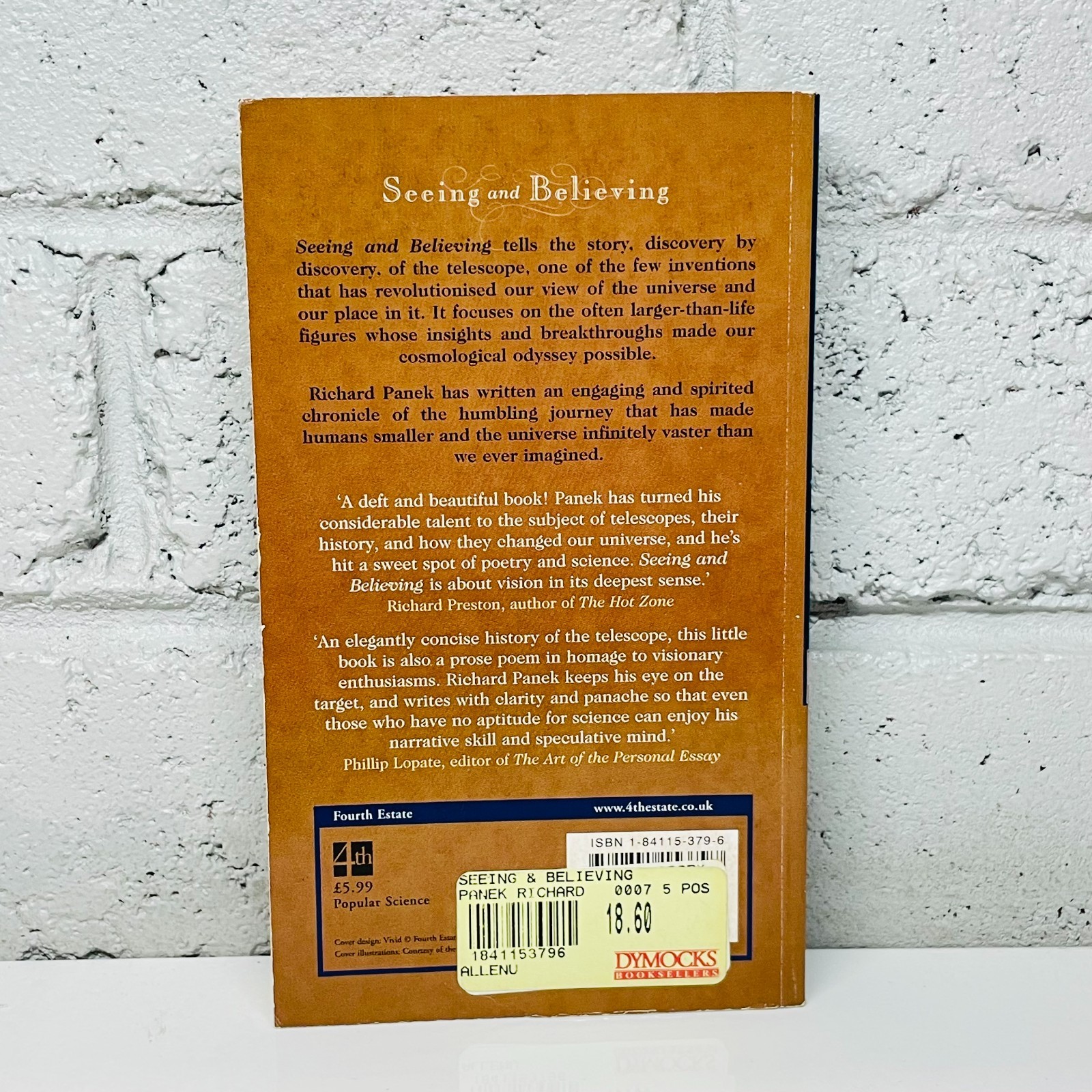 Seeing and Believing by Richard Panek (Paperback Book) History