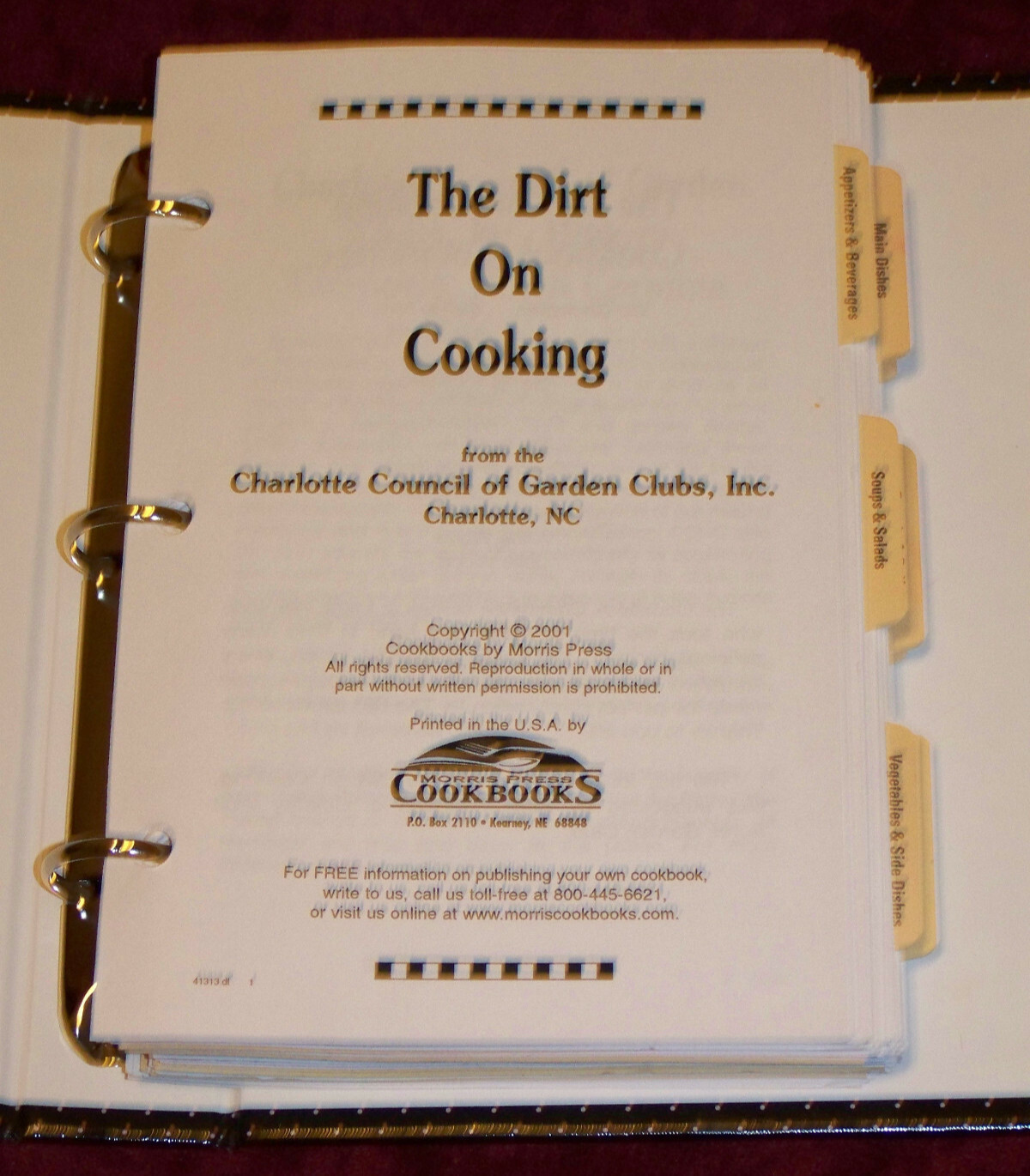 The Dirt On Cooking, Charlotte Council of Garden Clubs Cookbook, Charlotte, NC