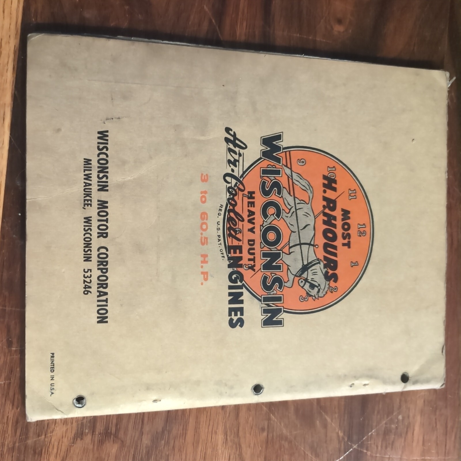 Wisconsin Air Cooled Heavy Duty Engines Instruction Book Parts List VH4 MM-274-C