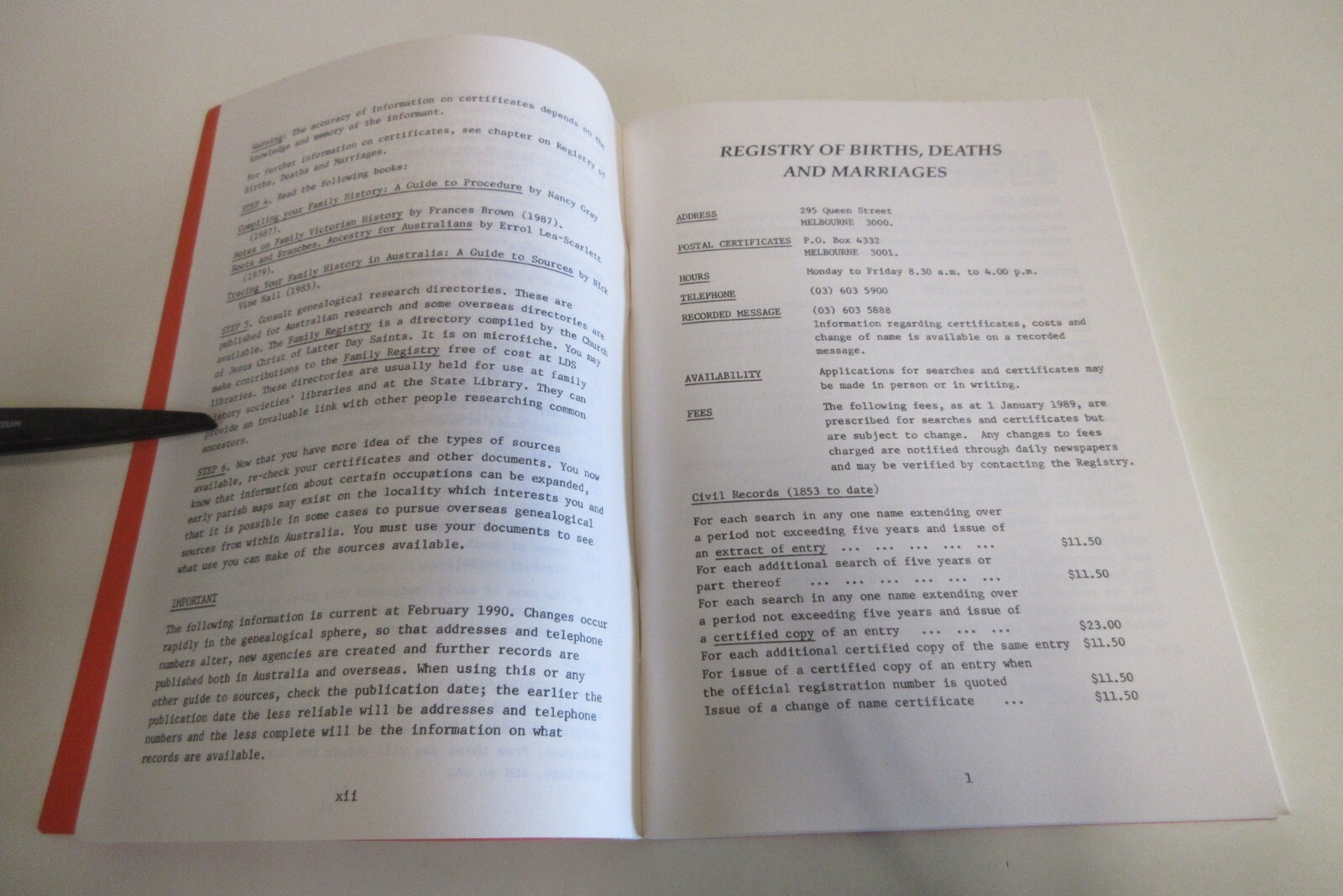 Family and Local History Sources in Victoria – Brown et al. – 106 Pages – 1990