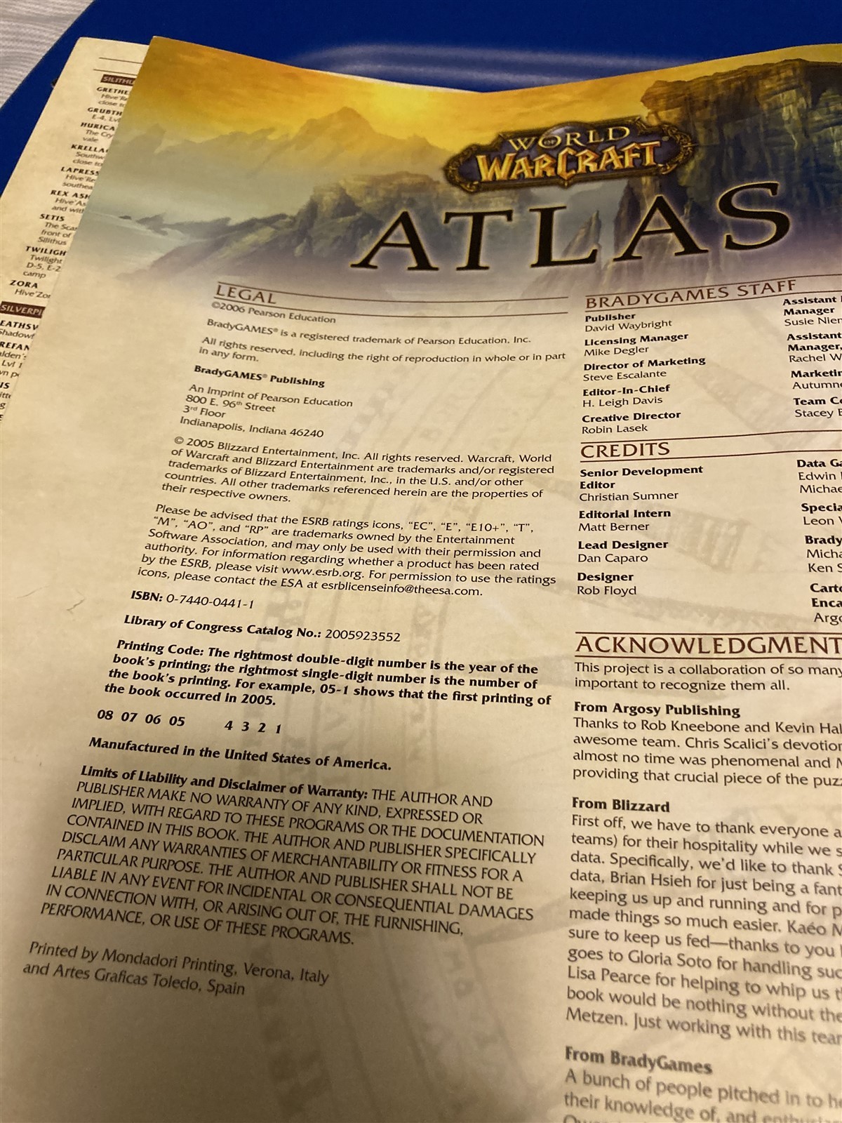 World of WarCraft® Atlas by BradyGames Staff (2005, Hardcover) 191 pages