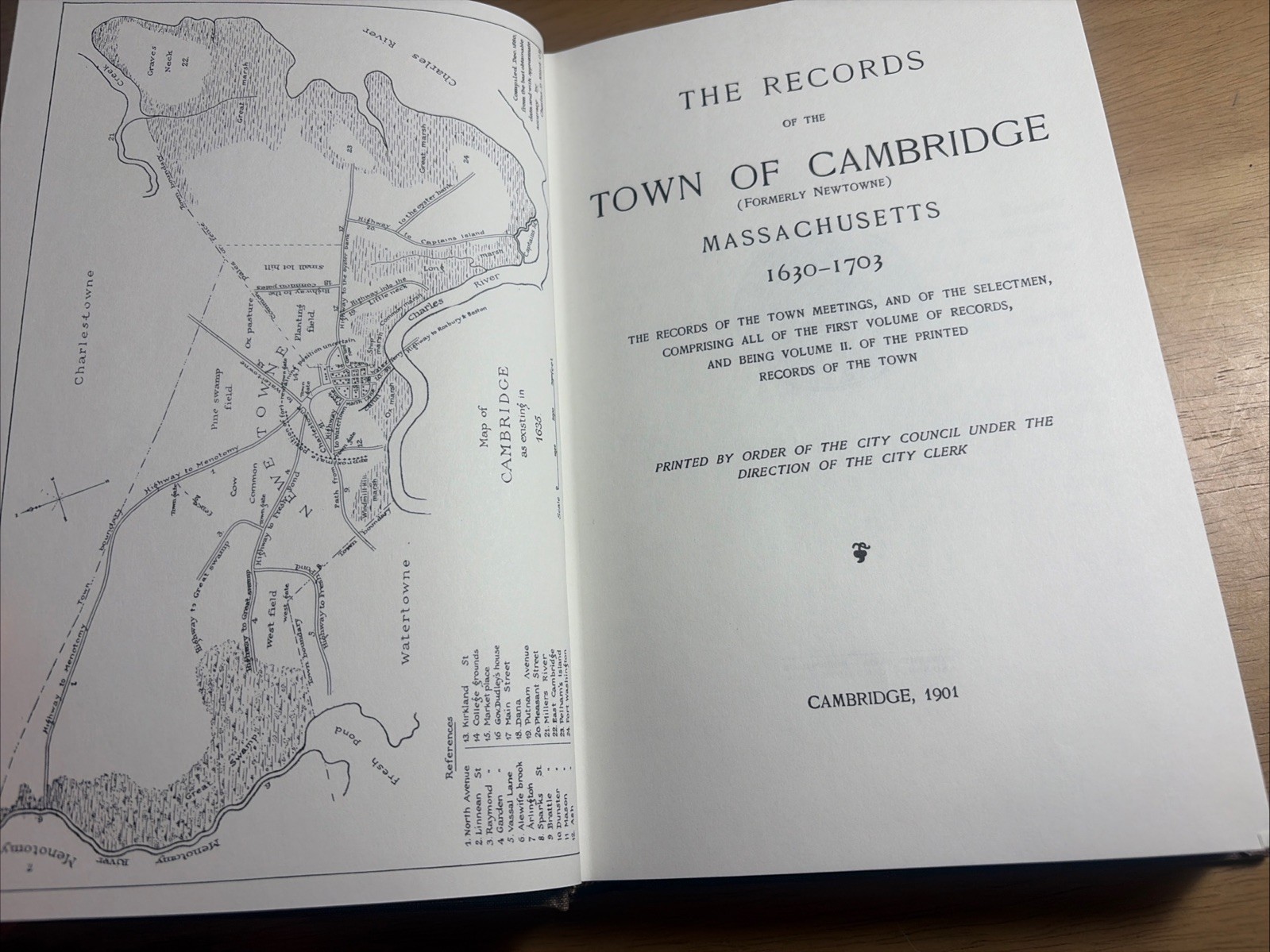 Records of the Town Cambridge Massachusetts 1630-1703 1901 Colonial Geneology NF