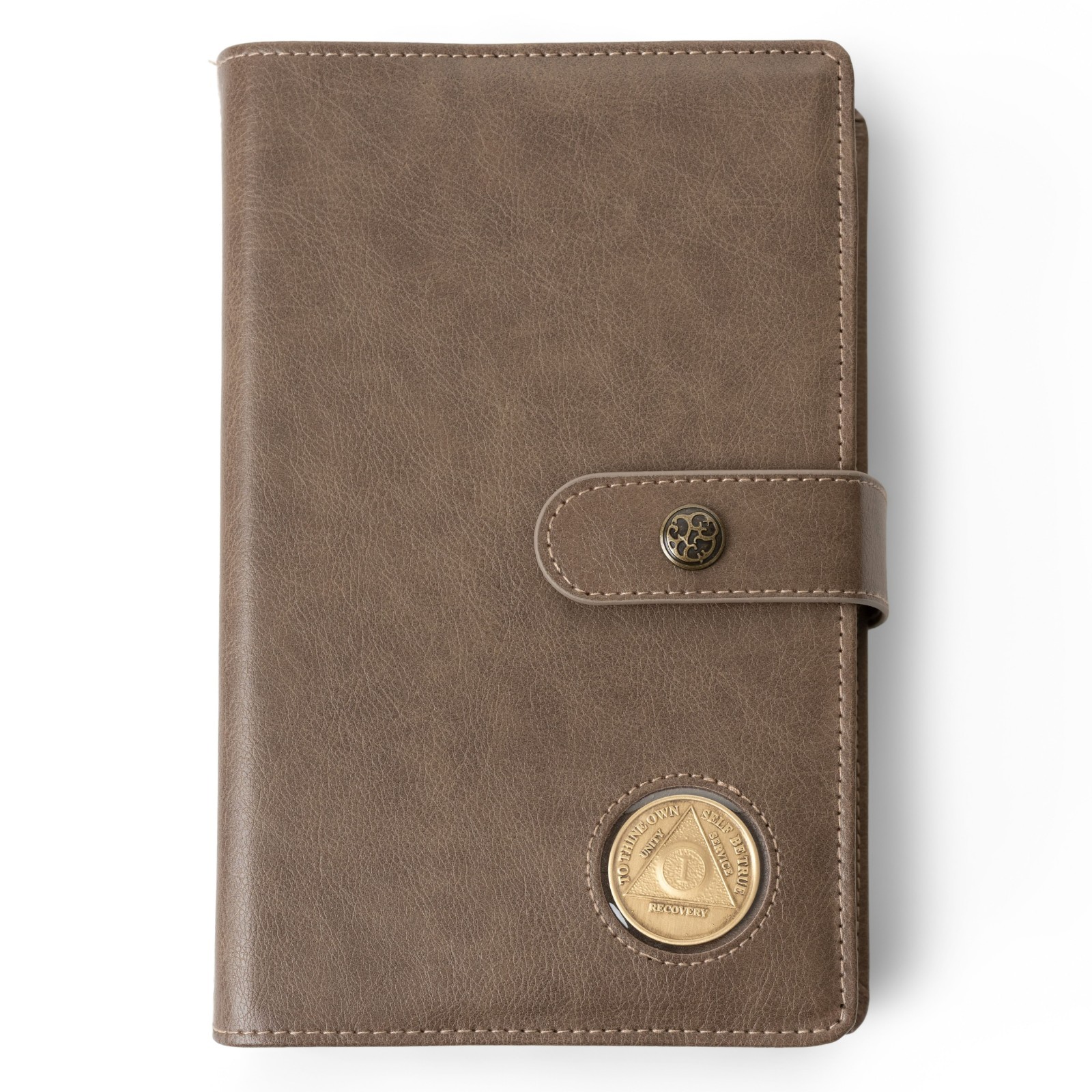 AA Big Book Cover & 12 Steps Traditions Set, Fits 2 Hardcover Books, Coin Holder