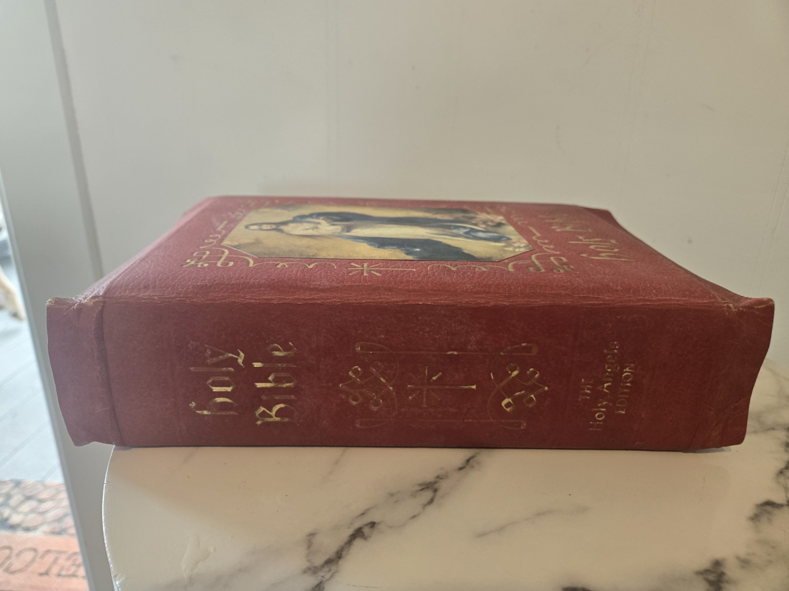 The Holy Bible Holy Angels Edition 1965 The Catholic Press Red Vintage Antique