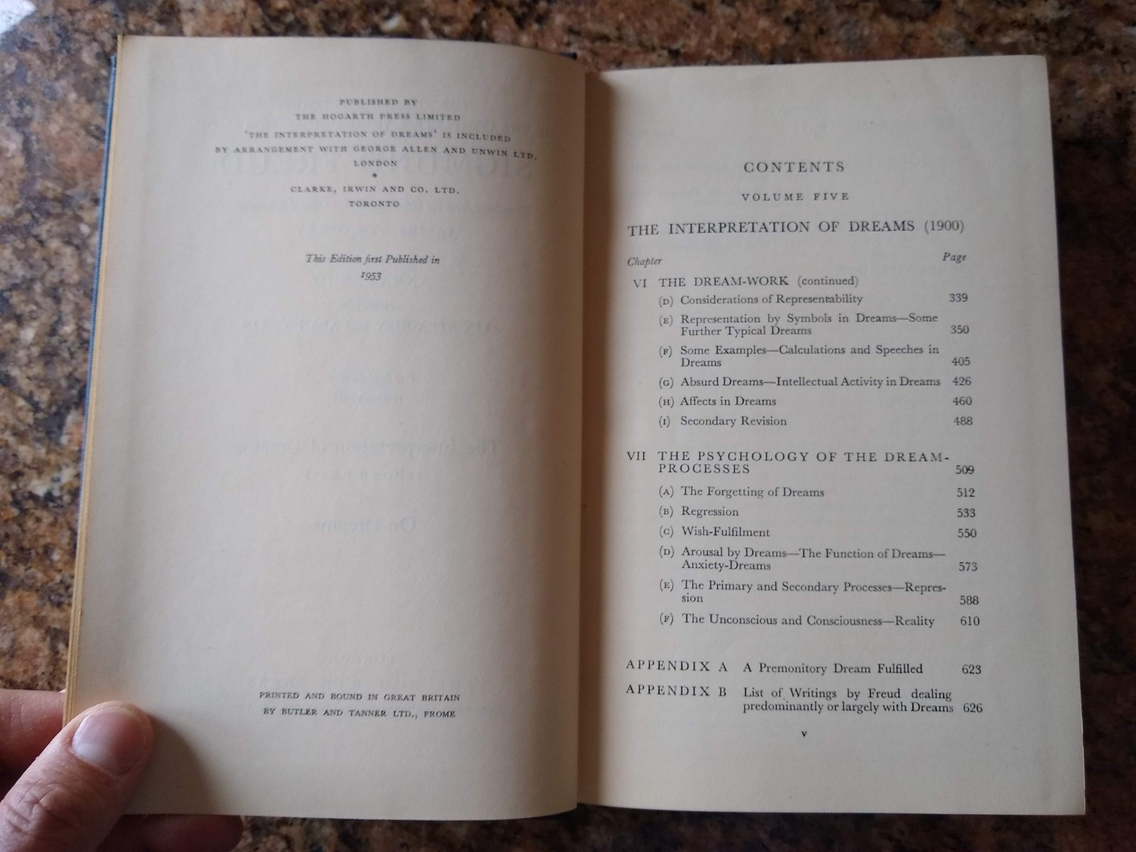 Freud Standard Edition Complete Works Volume V (5) Interpretation of Dreams II