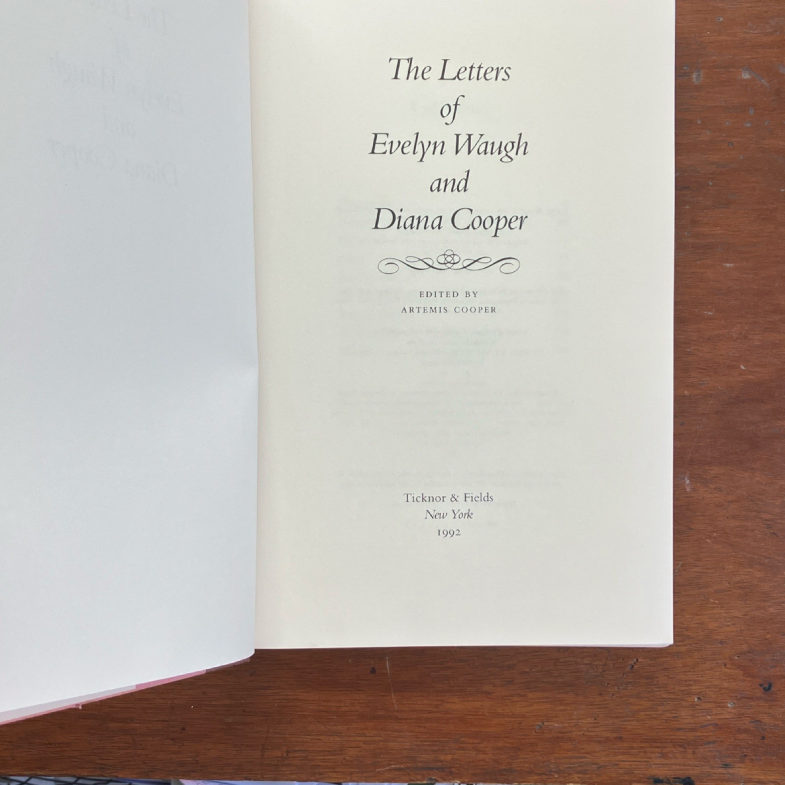 Evelyn Waugh, The Letters of Evelyn Waugh and Diana Cooper, Ticknor & Fields, 1…
