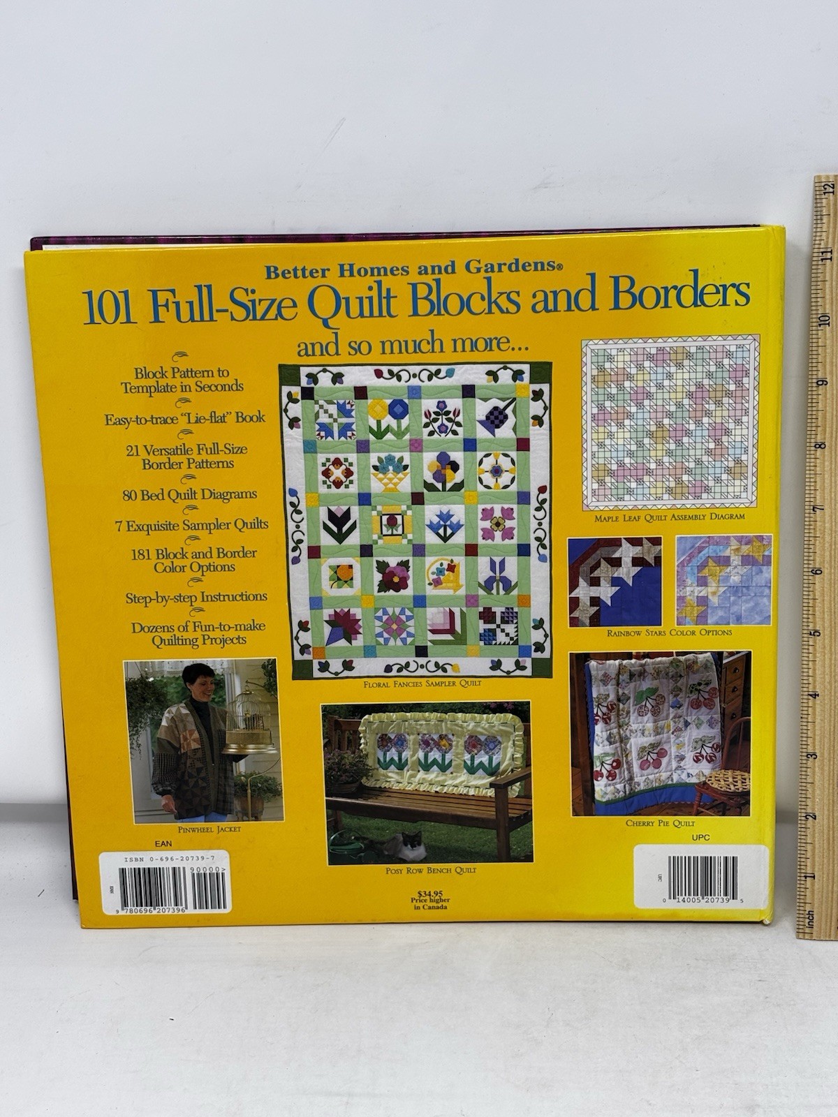 Better Homes & Gardens 101 full-size Quilt Blocks & Borders HC Spiral VTG 216 pg