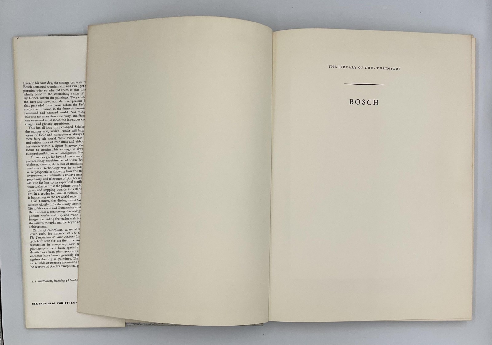 Vintage Bosch Carl Linfert Harry N. Abrams Off-White HC DJ 1970s Korea