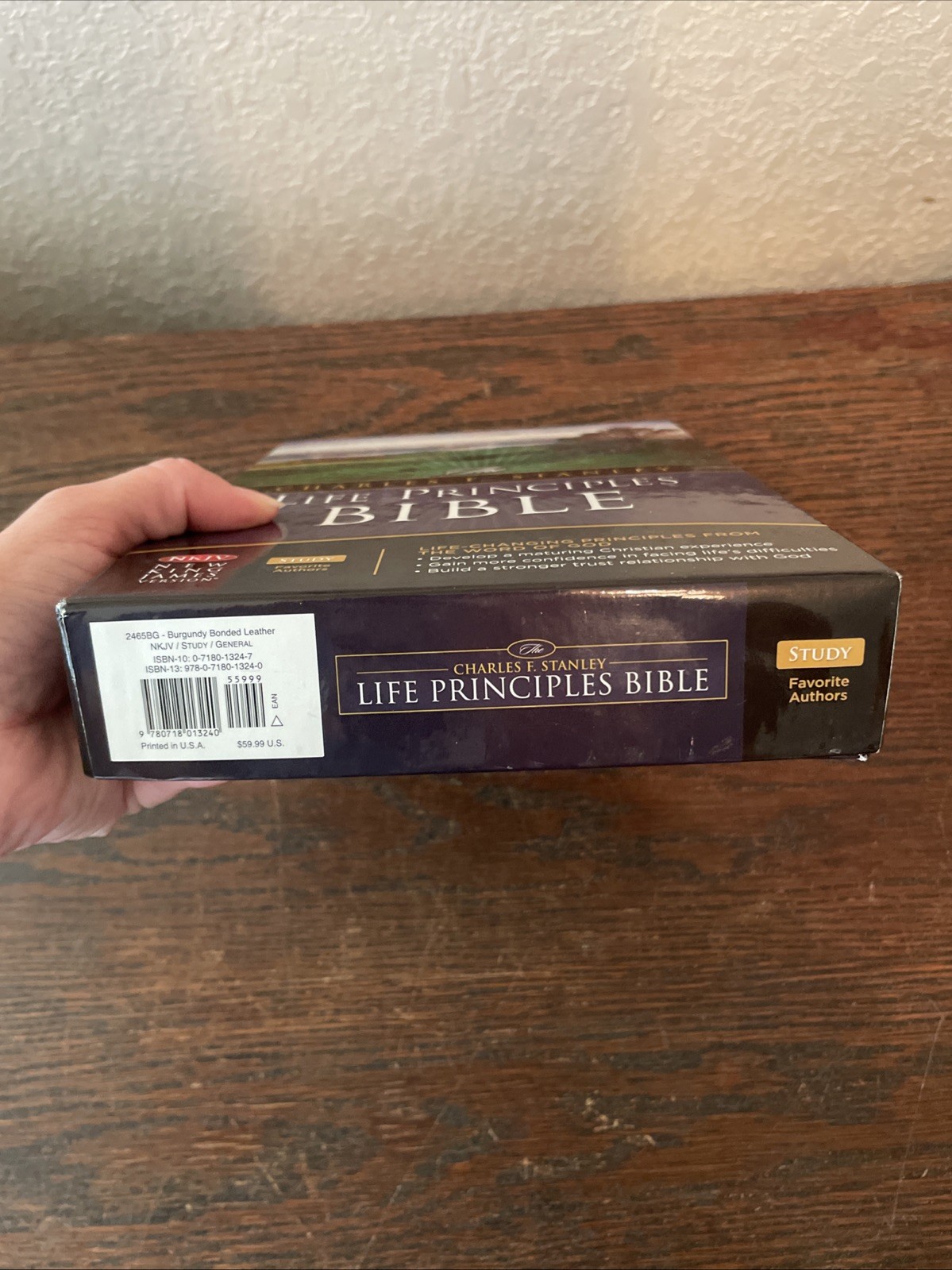 Charles F. Stanley Life Principles Bible NKJV Indexed Leather Burgundy 2005