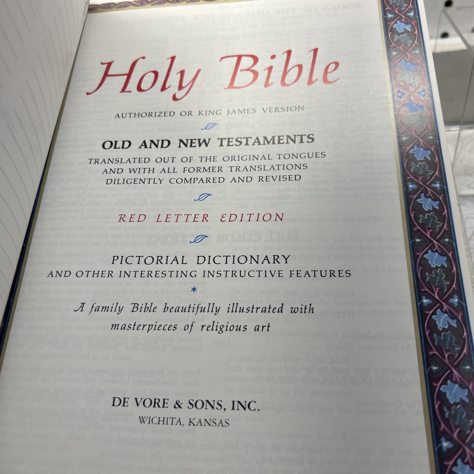 Family Bible King James Red Letter Holy Bible The Last Supper Edition 1985 Vtg