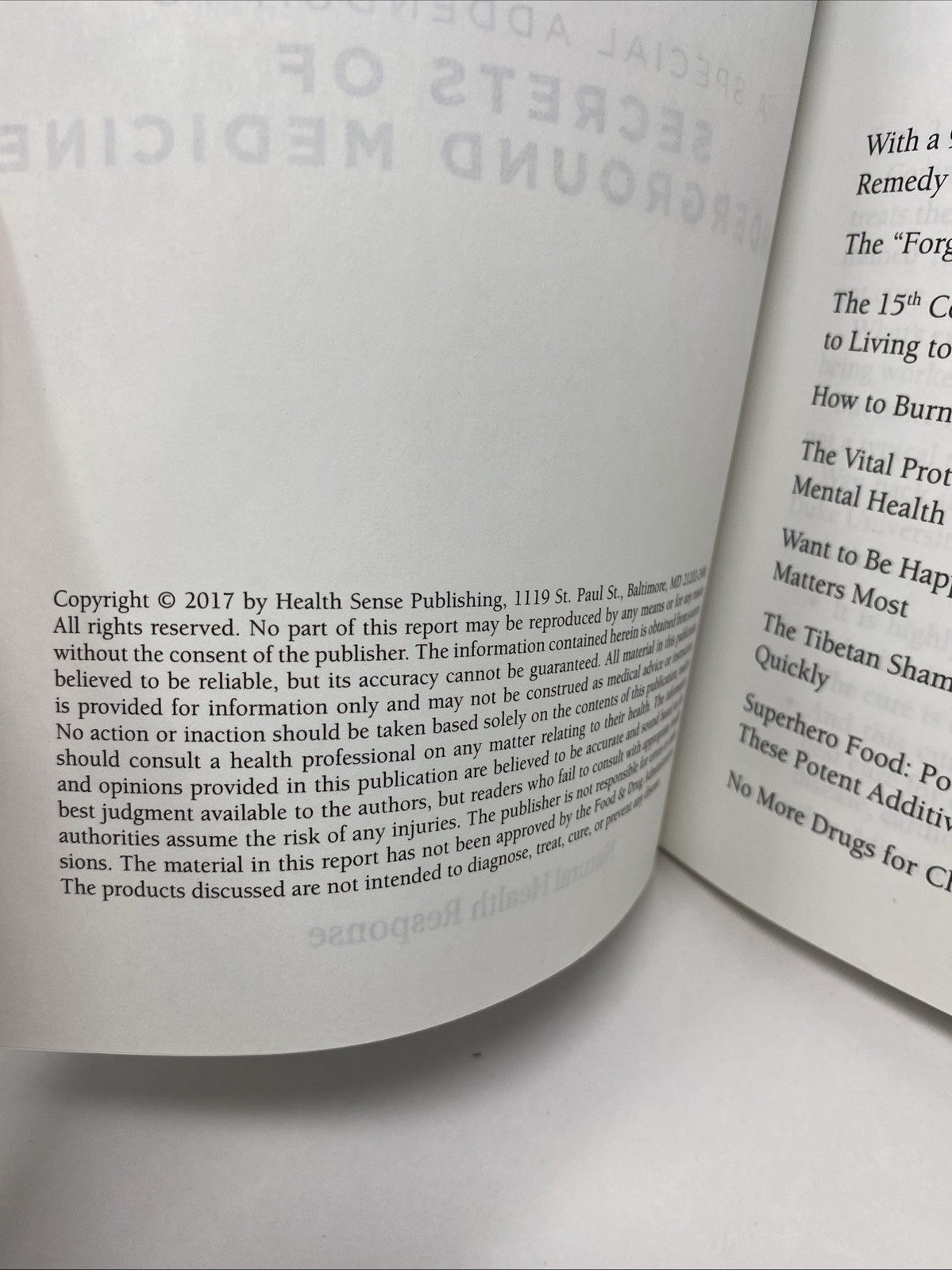 Secrets of Underground Medicine + 15 Bonus Cures 2‑Book Set Richard Gerhauser
