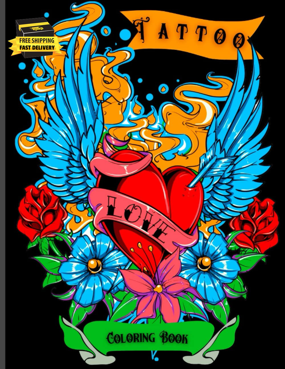 Tattoo Coloring Book: a Tattoo Coloring Book for Adults with Skulls, Animals, Fl