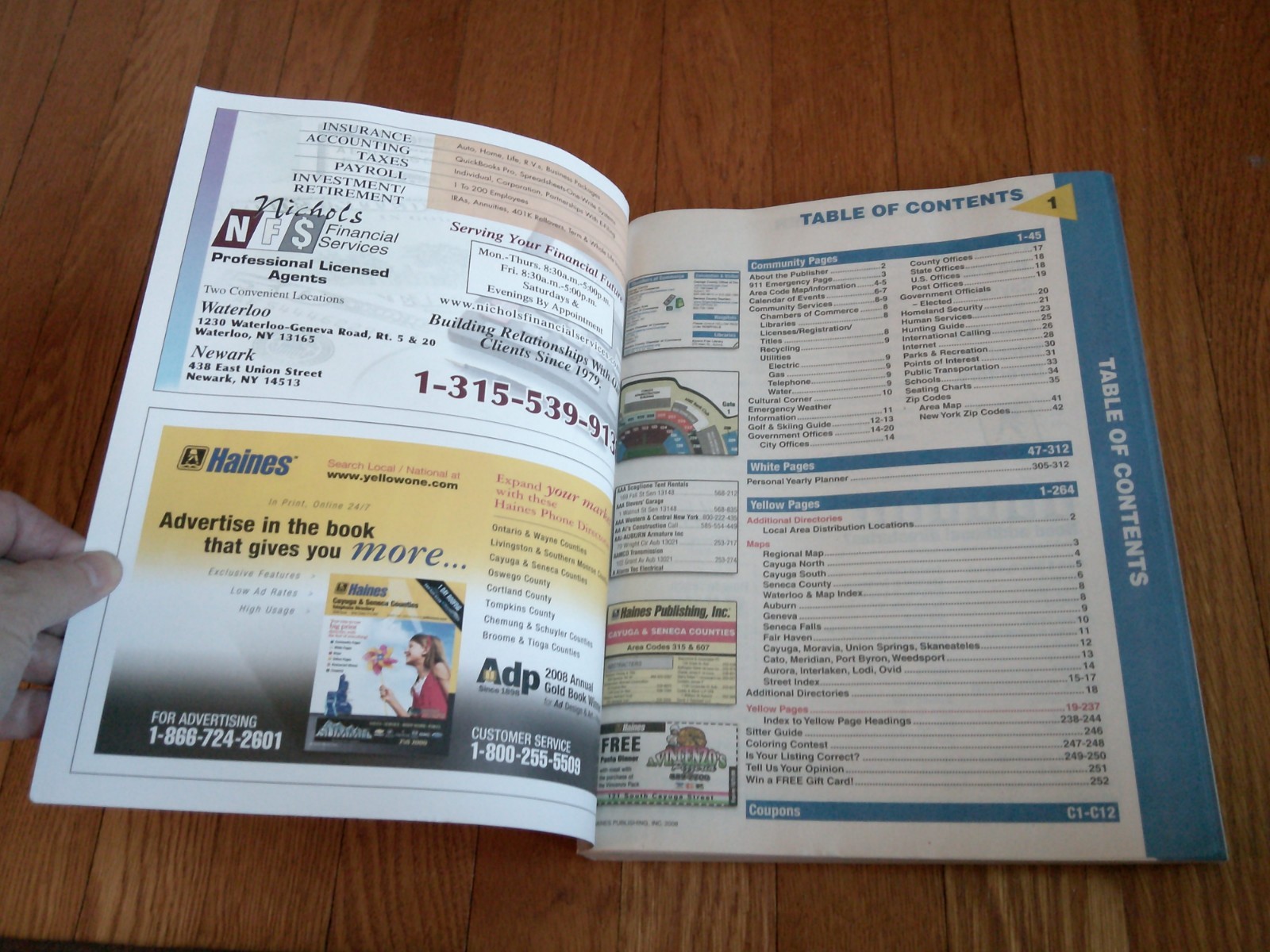 Cayuga Seneca County NY Phone Book Area Codes 315,607 White & Yellow Pages 2009