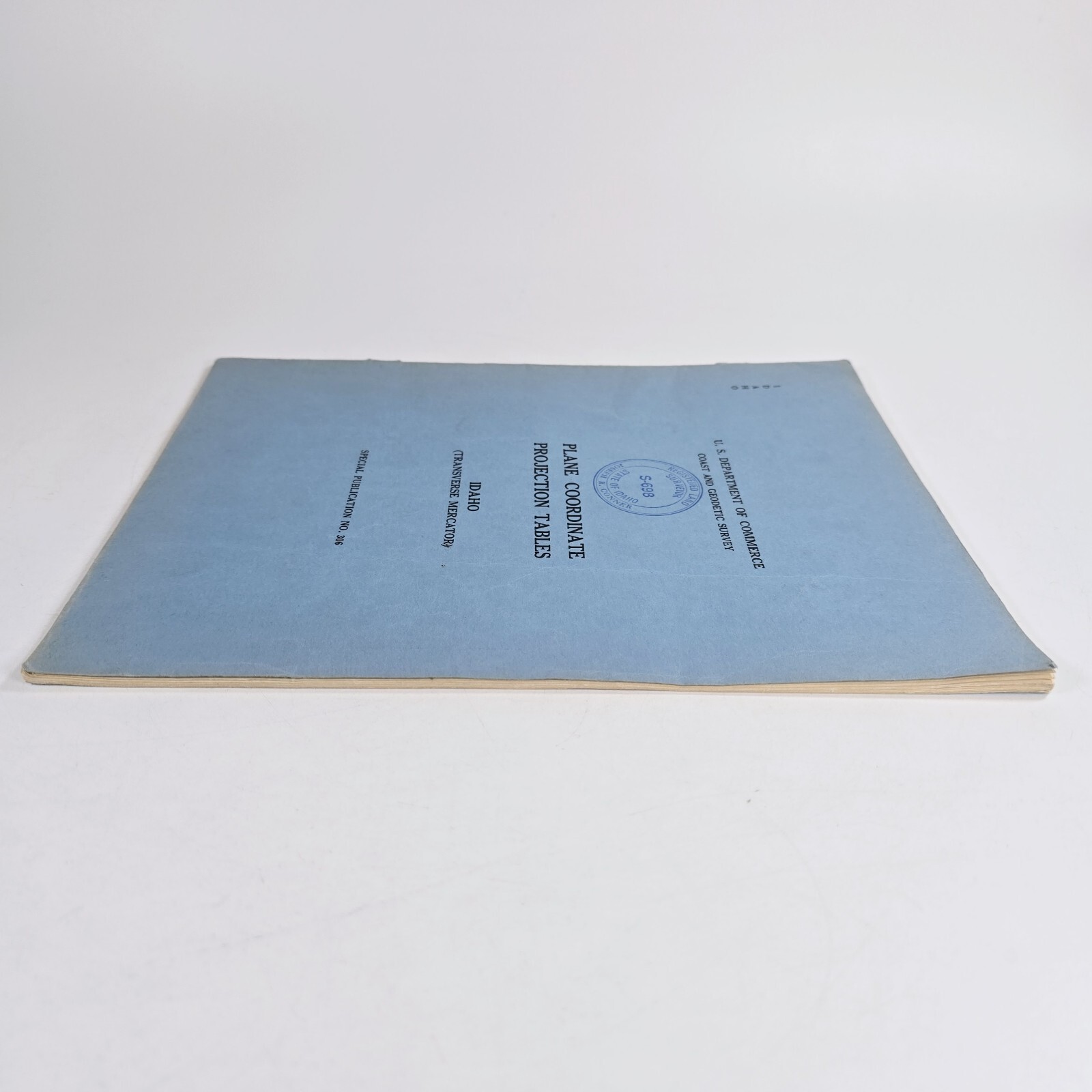 Plane Coordinate Projection Tables Idaho Tranverse Mercator 1953 Special 306 PB