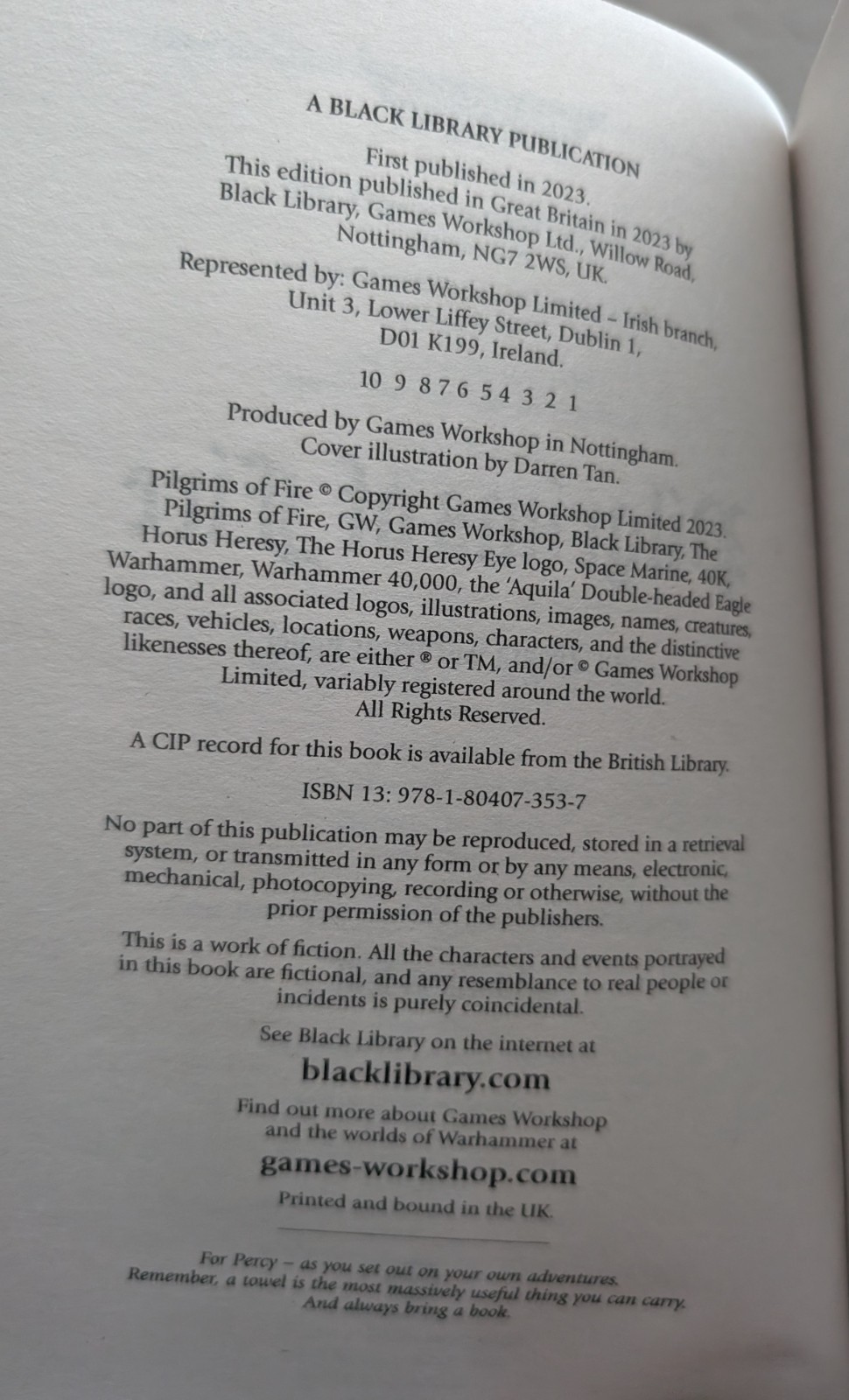 Warhammer 40K = Justin Hill = PILGRIMS OF FIRE = softcover 1/1st 2023 Sororitas